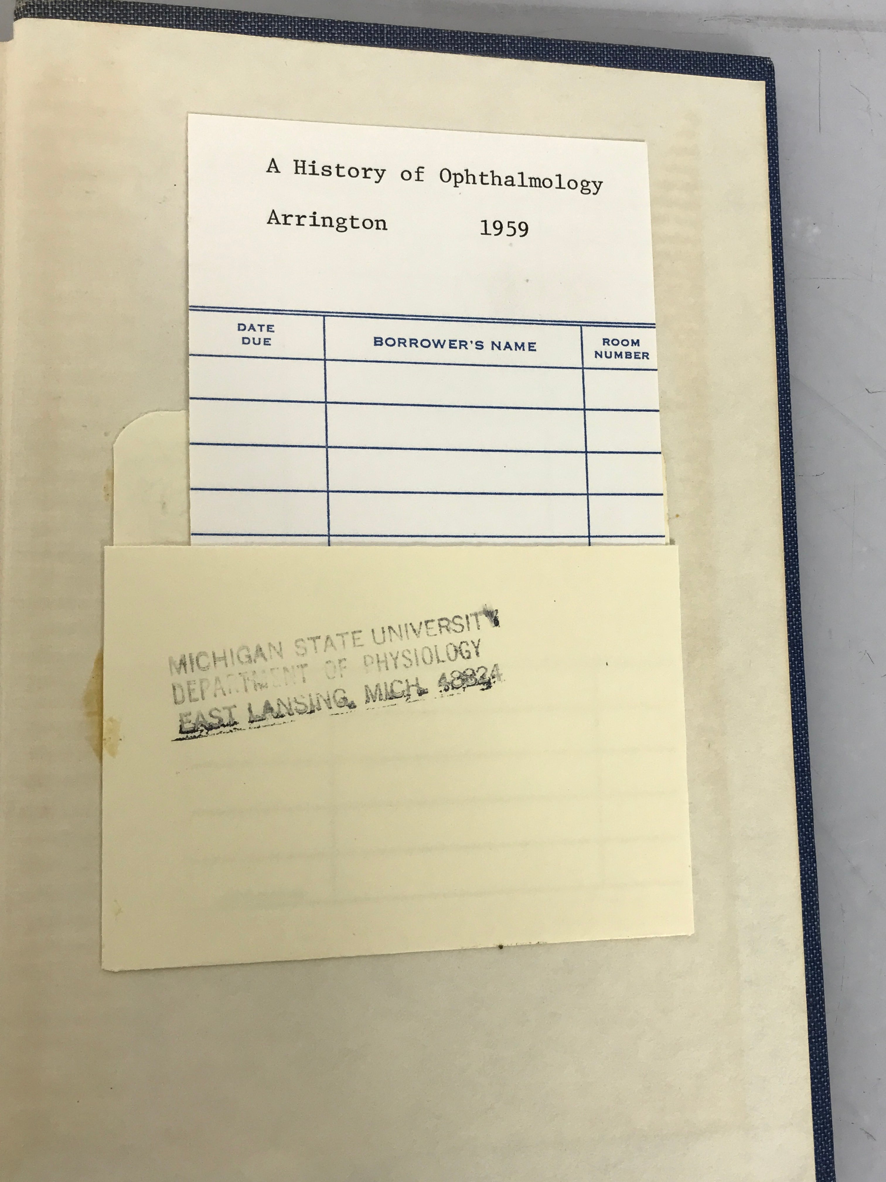 A History of Ophthalmology by George Arrington 1959 HC