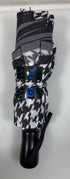 Galleria Black and White Houndstooth Reverse Close Folding Umbrella