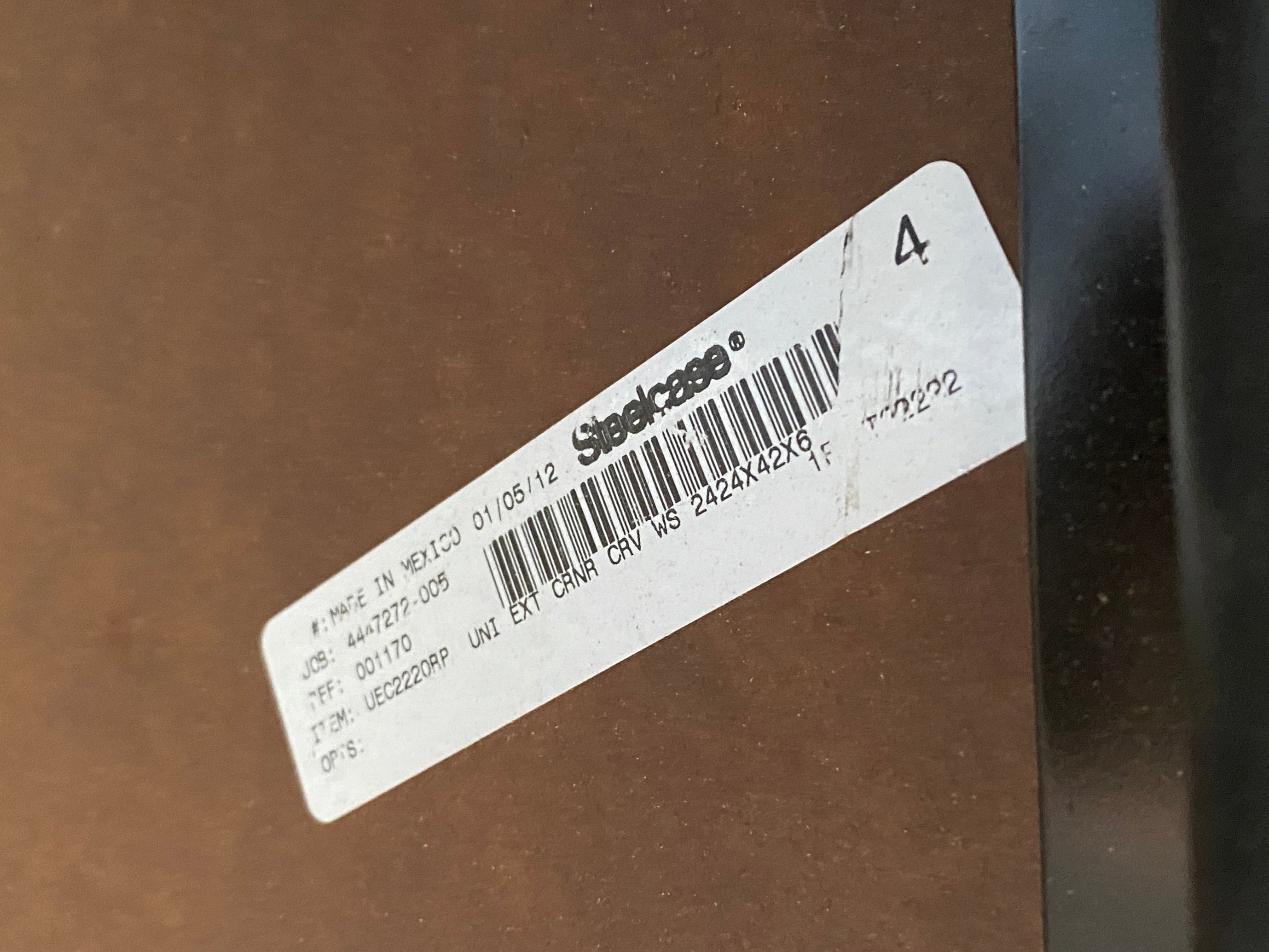 Steelcase #UEC2220RP Laminate Corner Desk Adjustable (Short Right) Variant #2