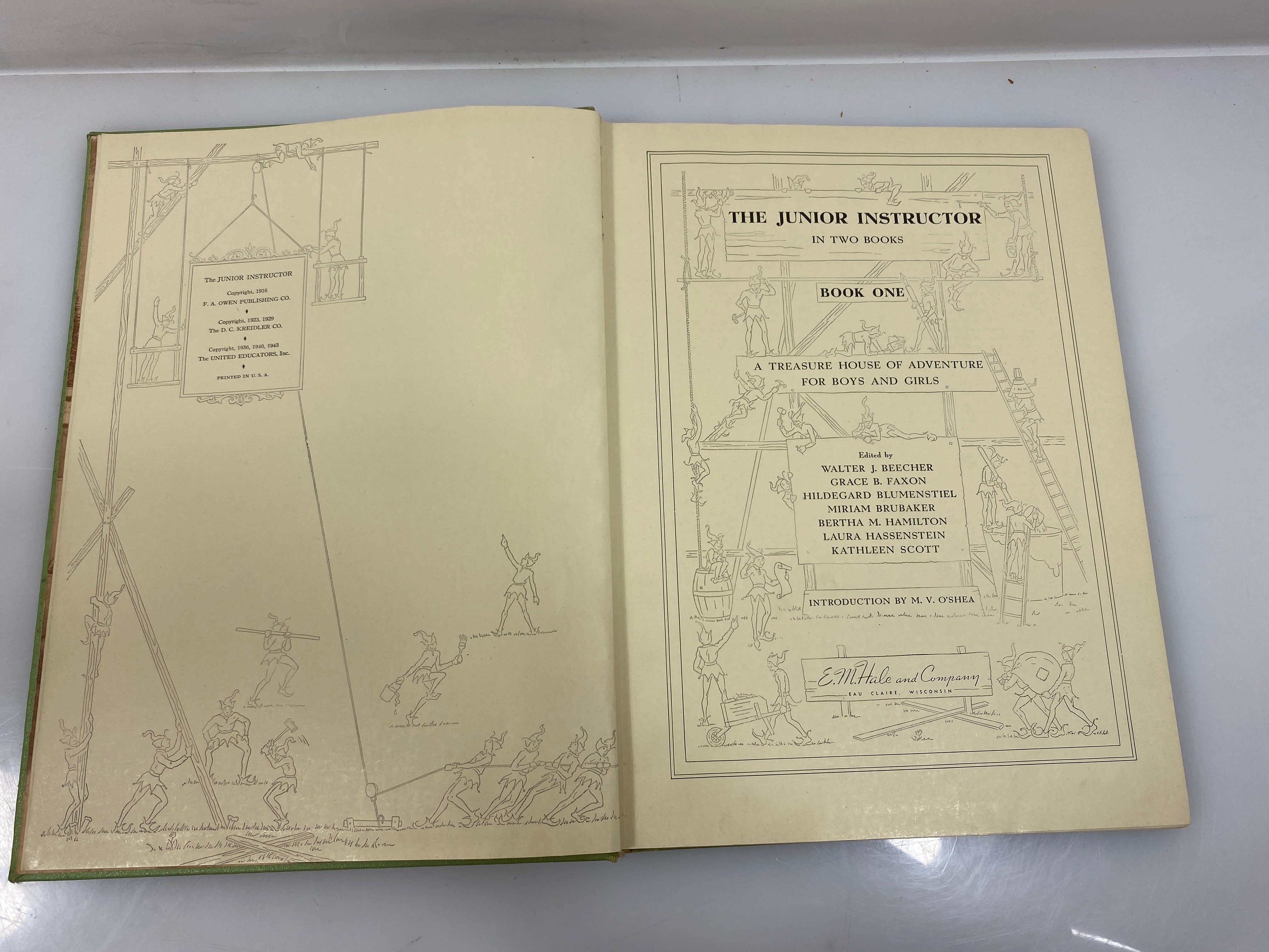 Set of 2 The Junior Instructor in Two Books E.M. Hale and Company 1943 HC