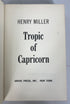 Lot of 2 Henry Miller: Tropic of Cancer/Capricorn 1961 1st Ed, 2nd/4th Print HC