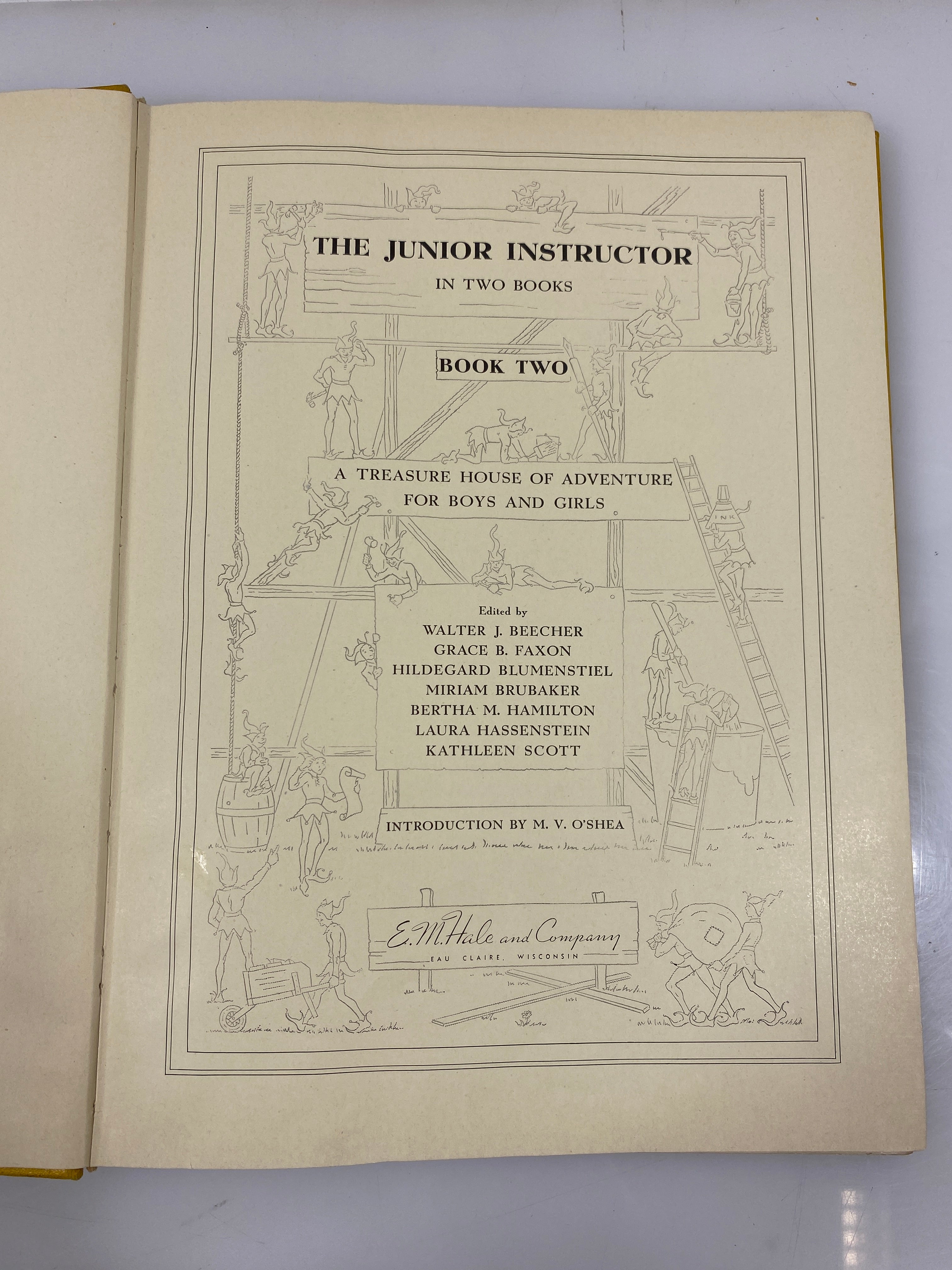 Set of 2 The Junior Instructor in Two Books E.M. Hale and Company 1943 HC