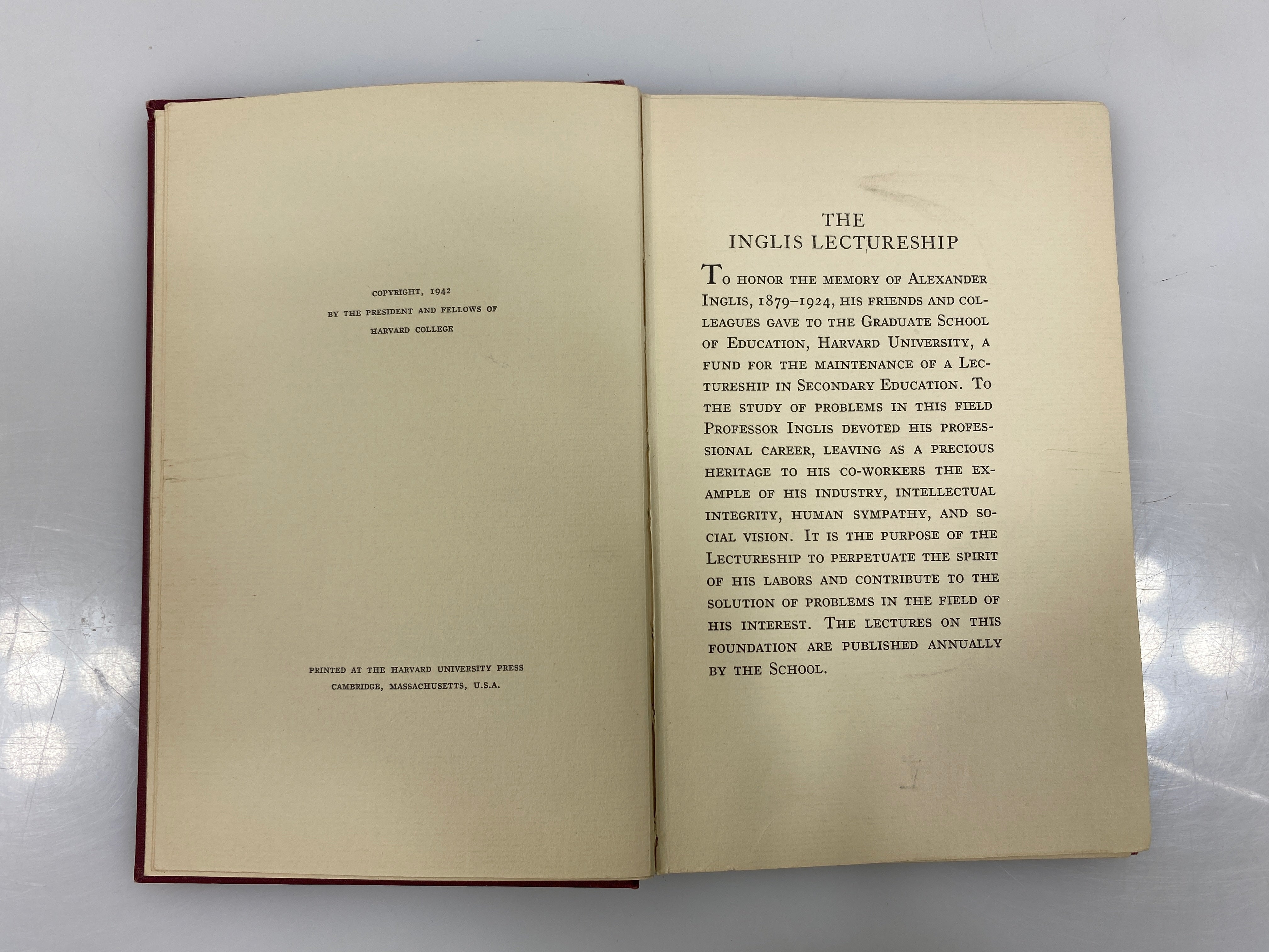 2 Alexander Inglis w The Inglis Lecture (Reeves) Signed Author's Copy 1925-42 HC