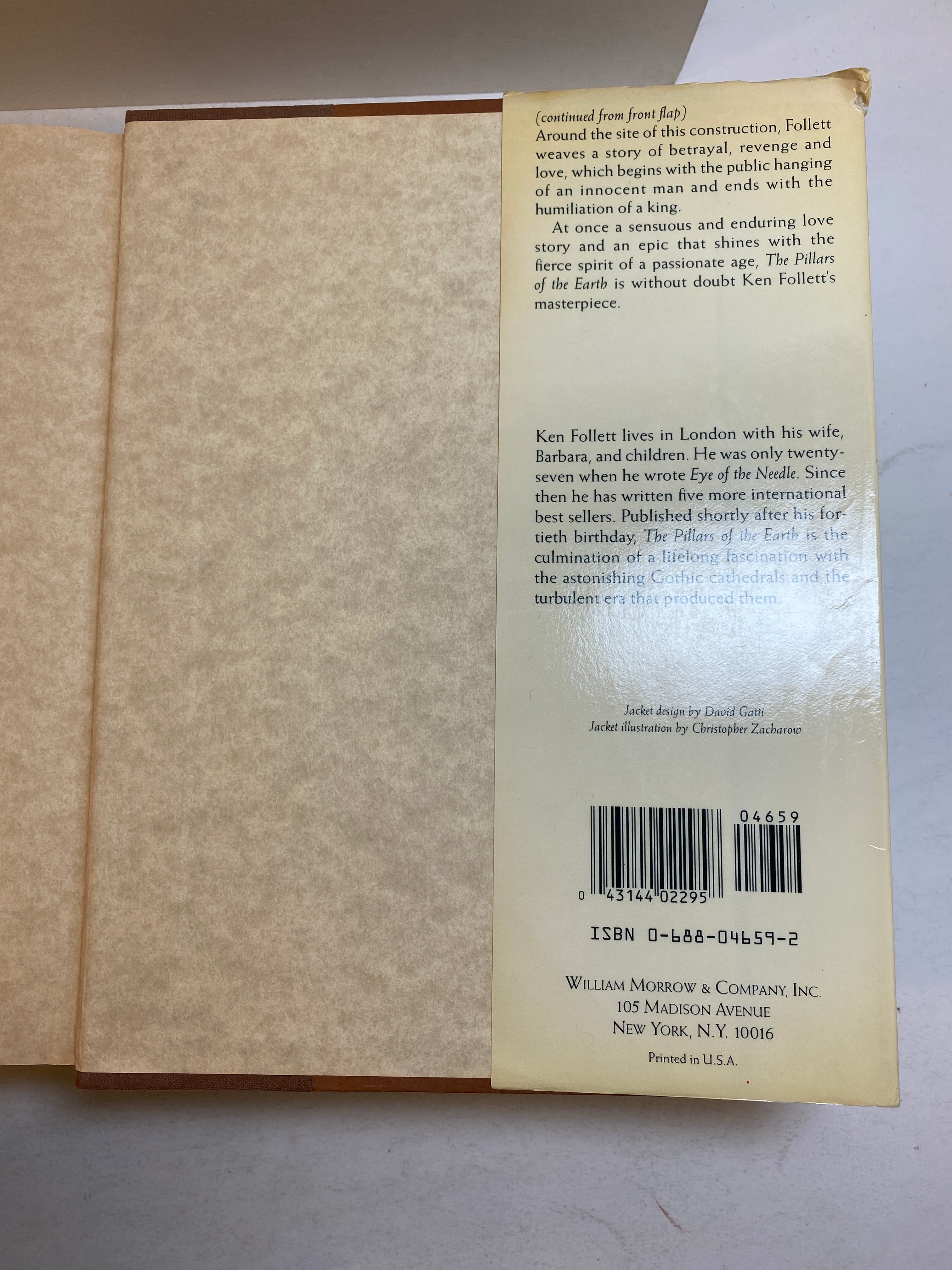 Pillars of the Earth Ken Follett HCDJ 1989 First Edition