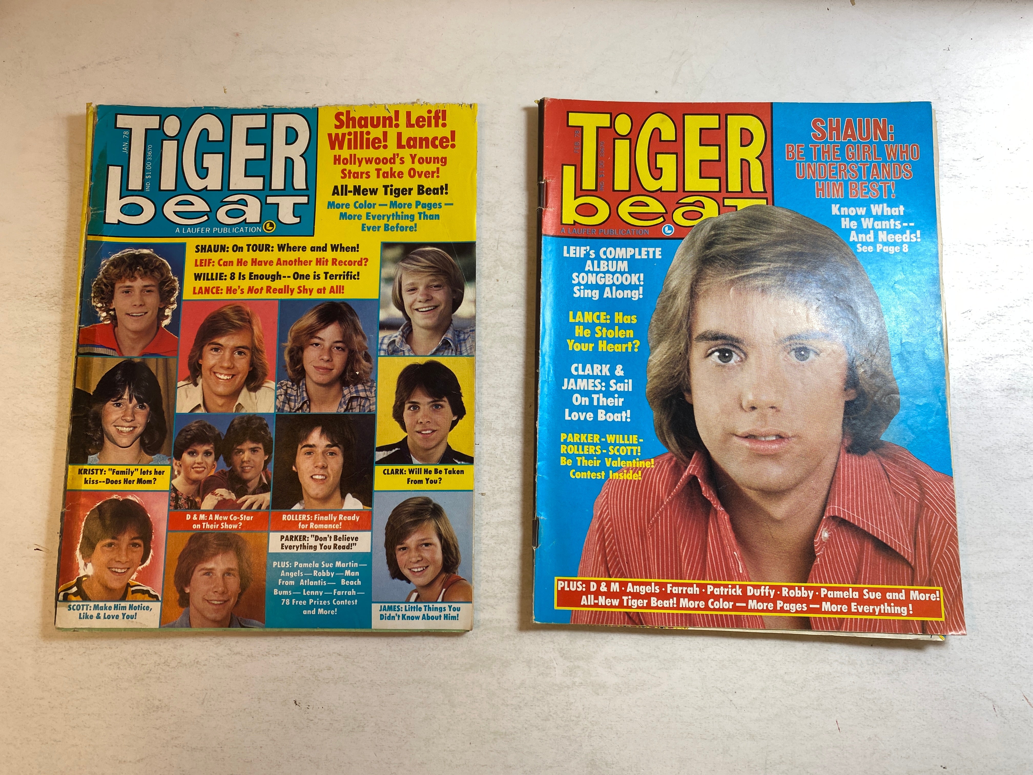Lot of 2 Tiger Beat Magazines 1978 Shaun Cassidy
