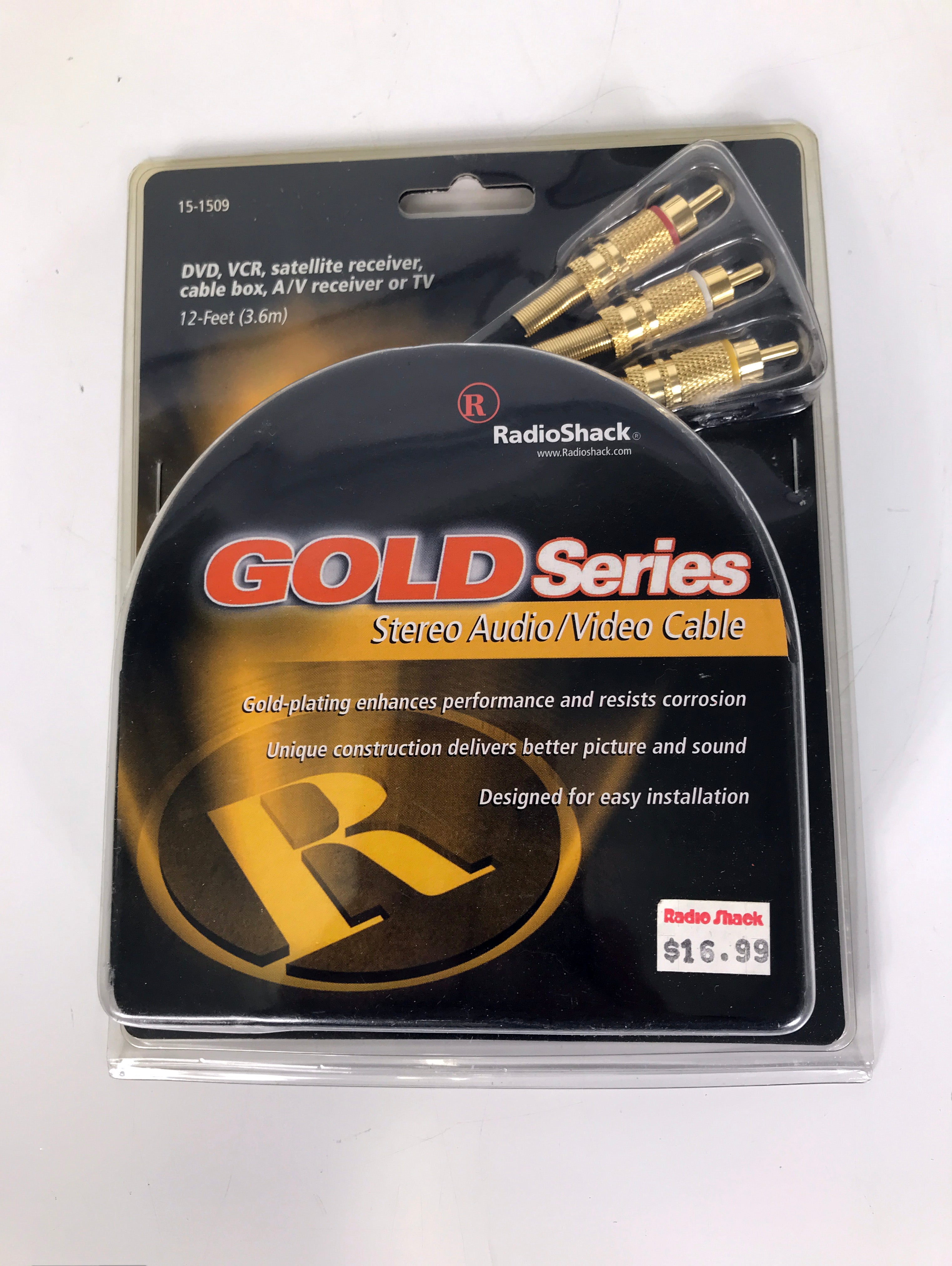 RadioShack 15-1509 Gold Series Stereo Audio/Video Cable *New*