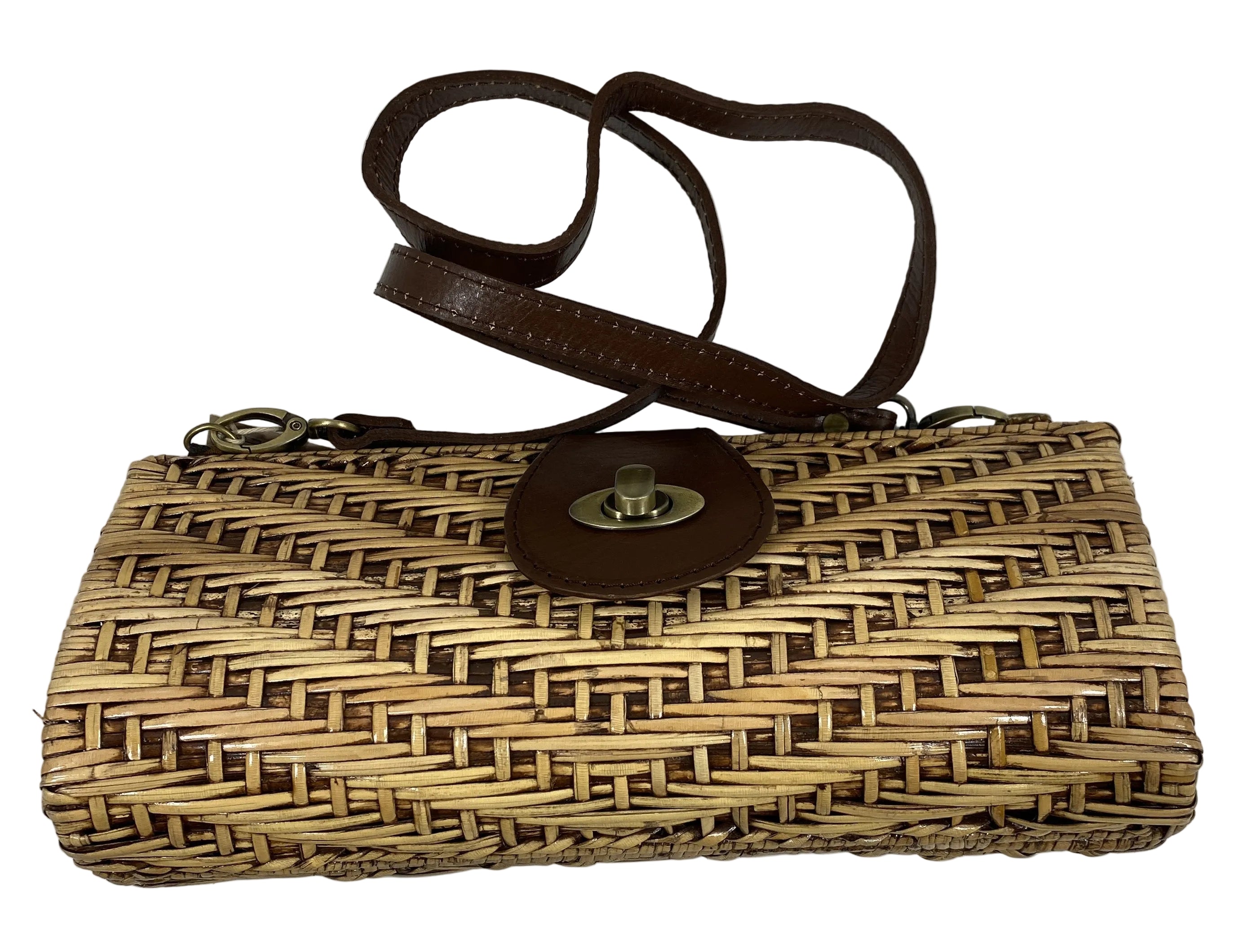 The Winding Road Brown Rattan Convertable Clutch