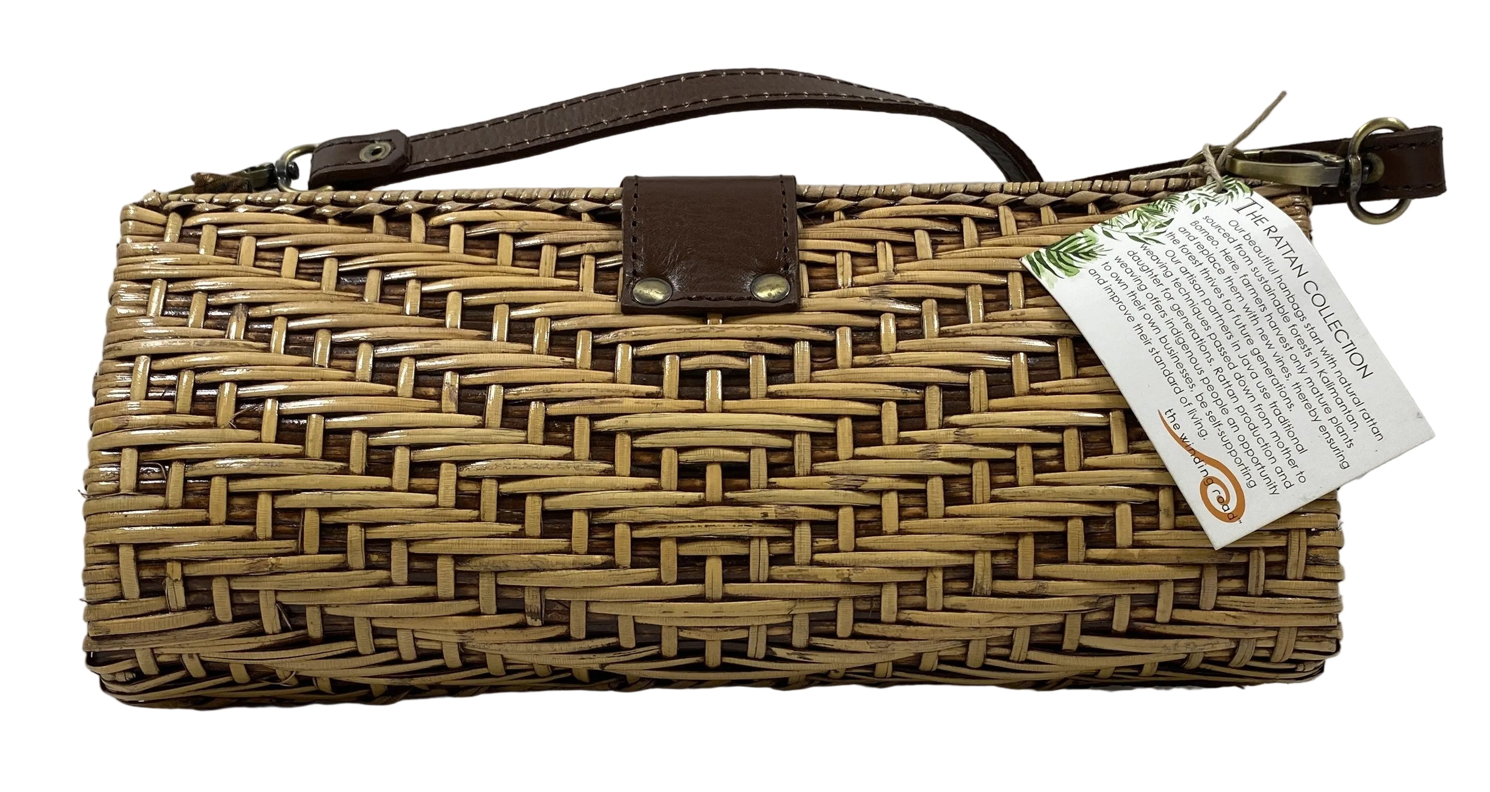 The Winding Road Brown Rattan Convertable Clutch