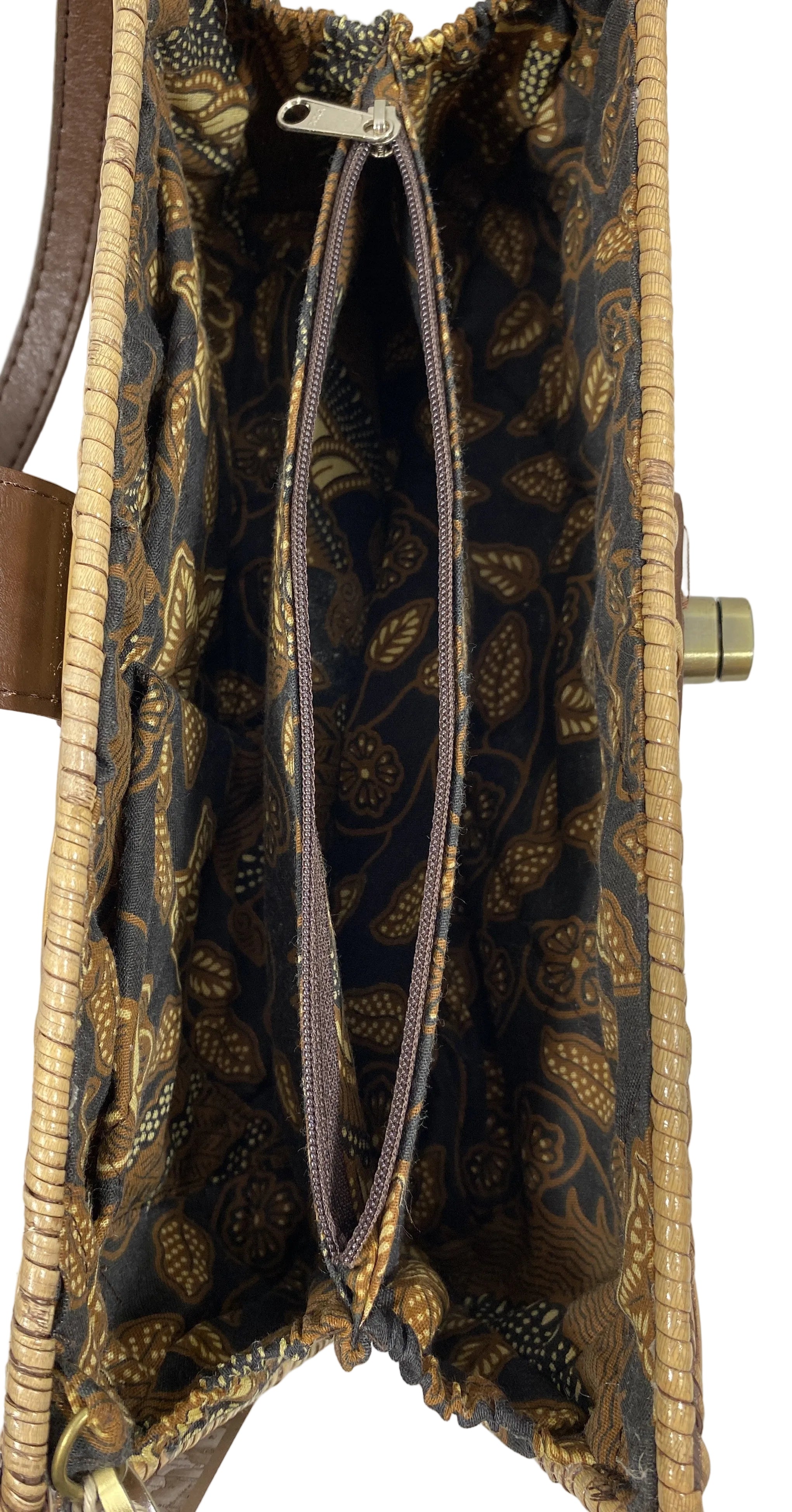 The Winding Road Brown Rattan Convertable Clutch