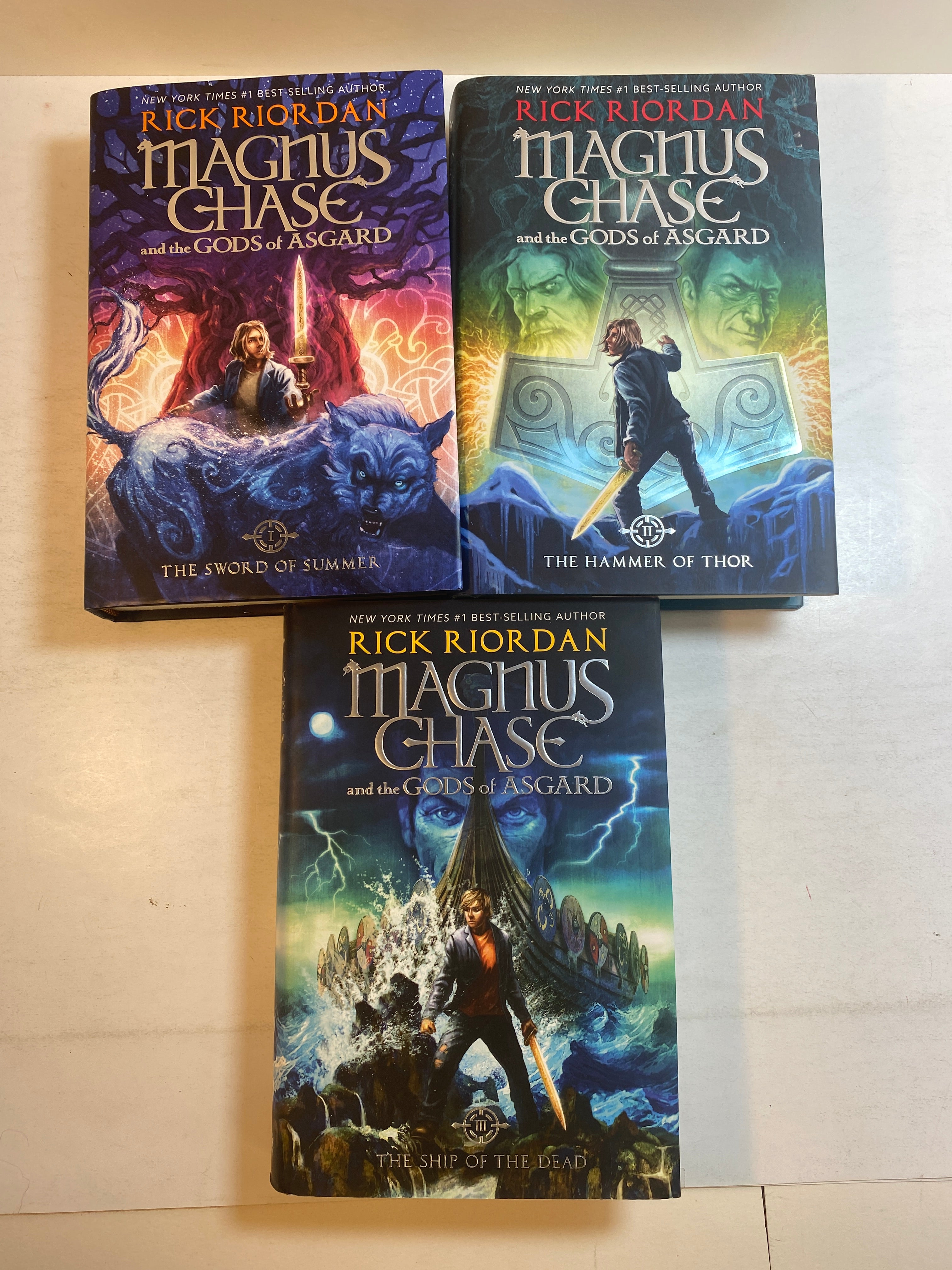 Set of 3 Magnus Chase Books HCDJ Rick Riordan 2015-2017