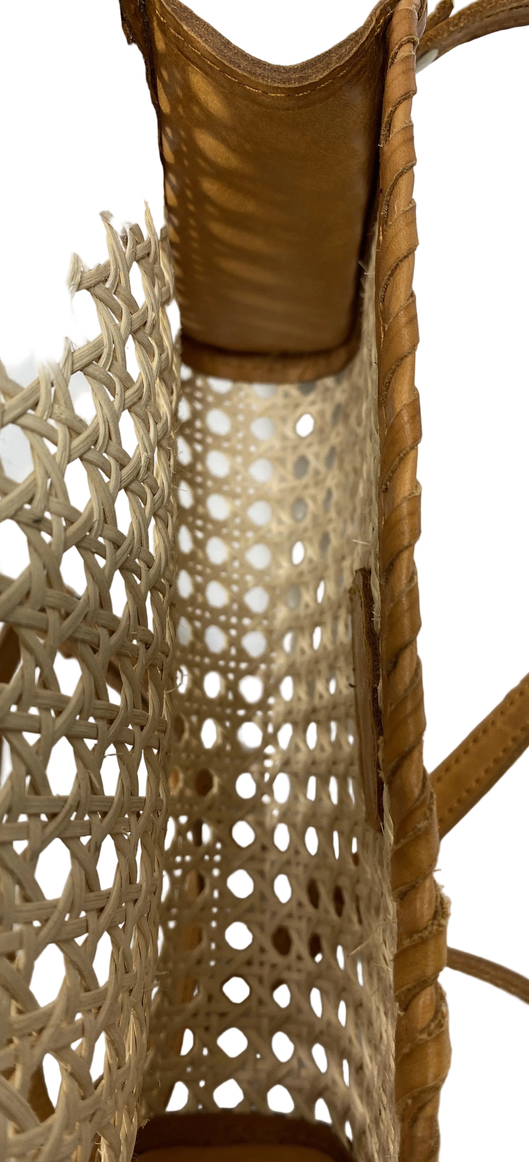 The Winding Road Brown Rattan Clutch With Leather