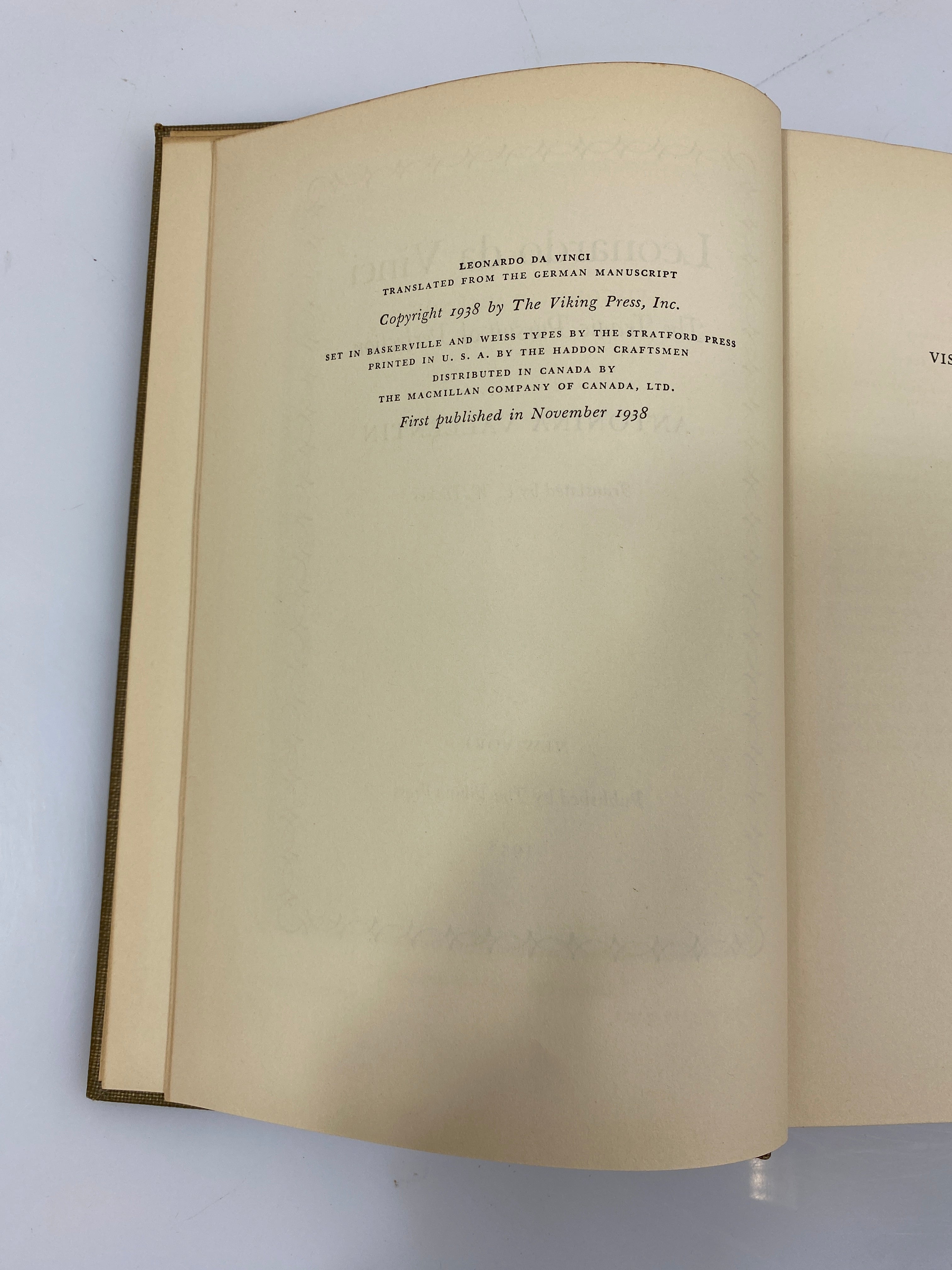 Leonardo da Vinci: The Tragic Pursuit of Perfection Vallentin 1st Ed. 1938 HC