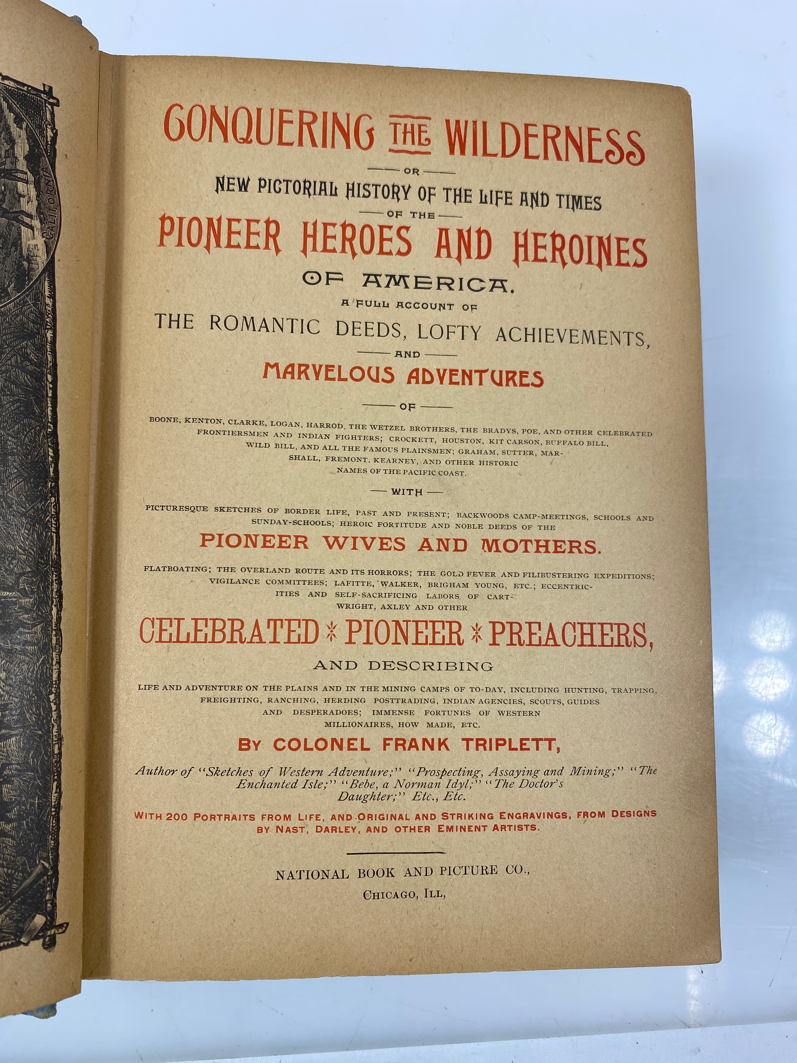 Conquering the Wilderness Heroes & Heroines 1883 Antique Pictorial History HC