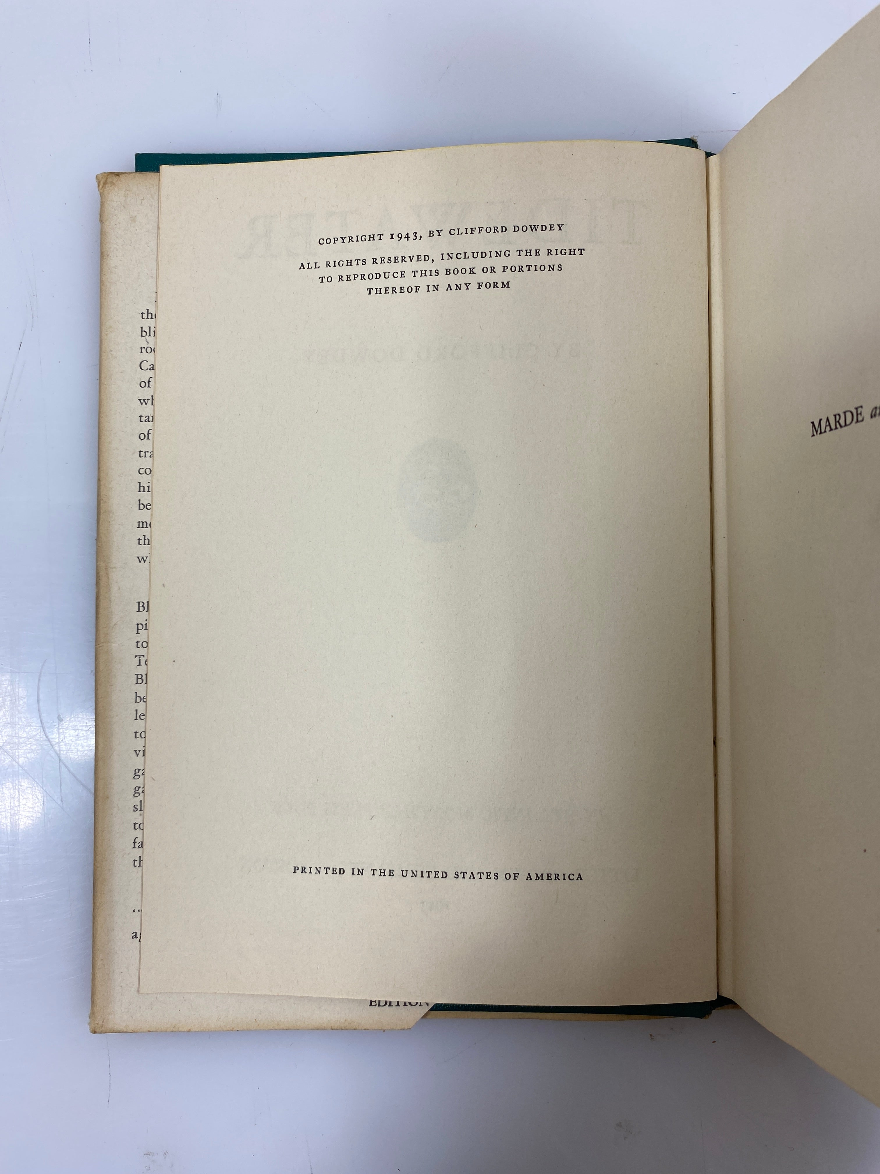 Tidewater by Clifford Dowdey 1943 HCDJ