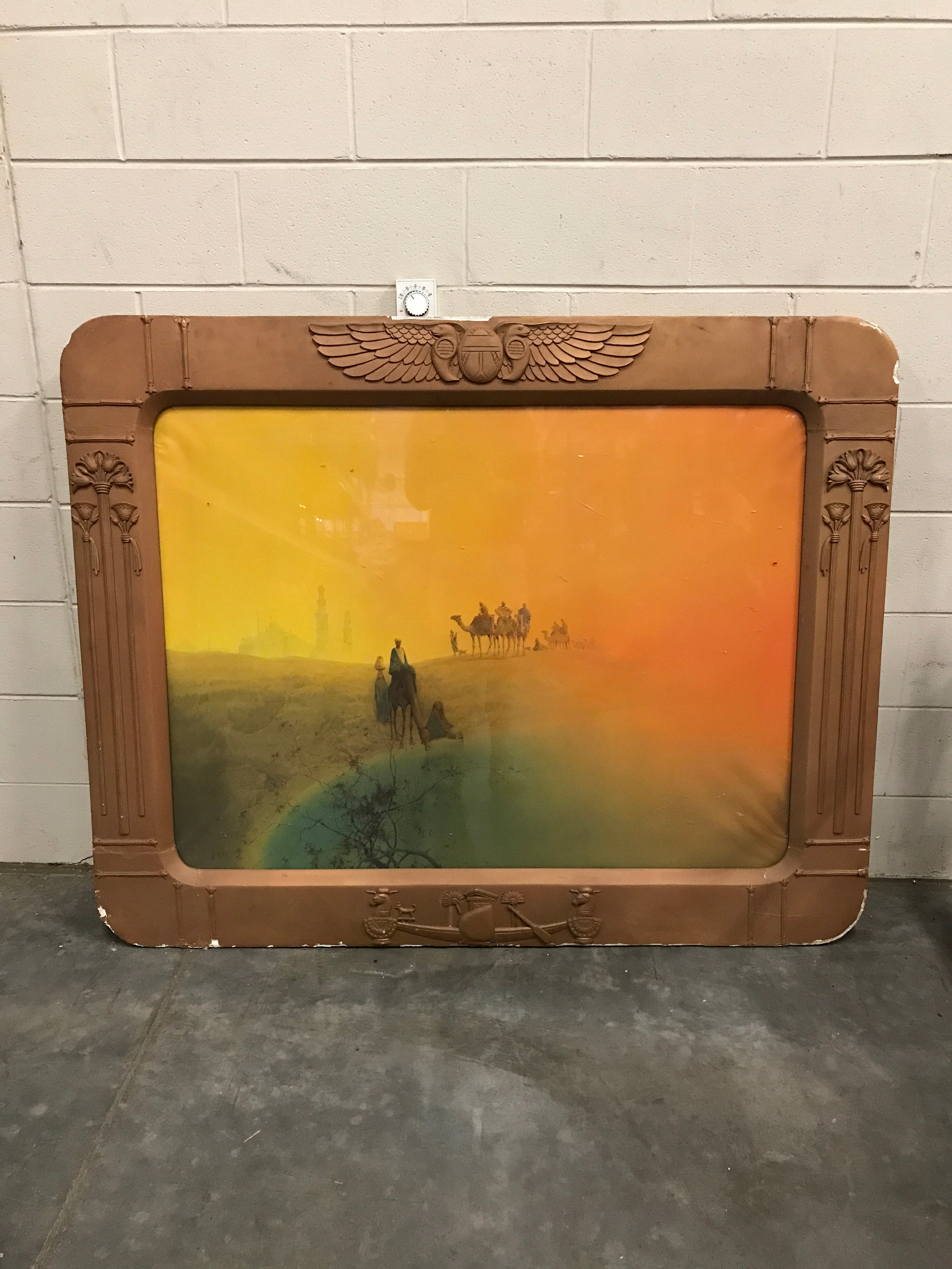 58x46 Antique Picture of People in Desert