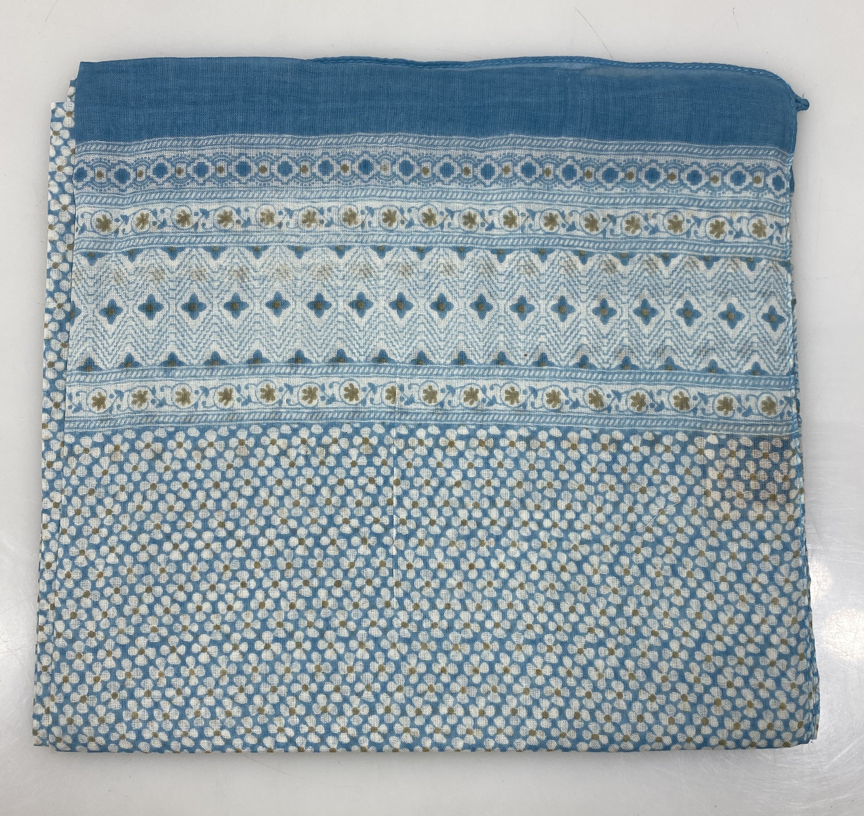 Colores De Otono Blue Floral Cotton Foulard