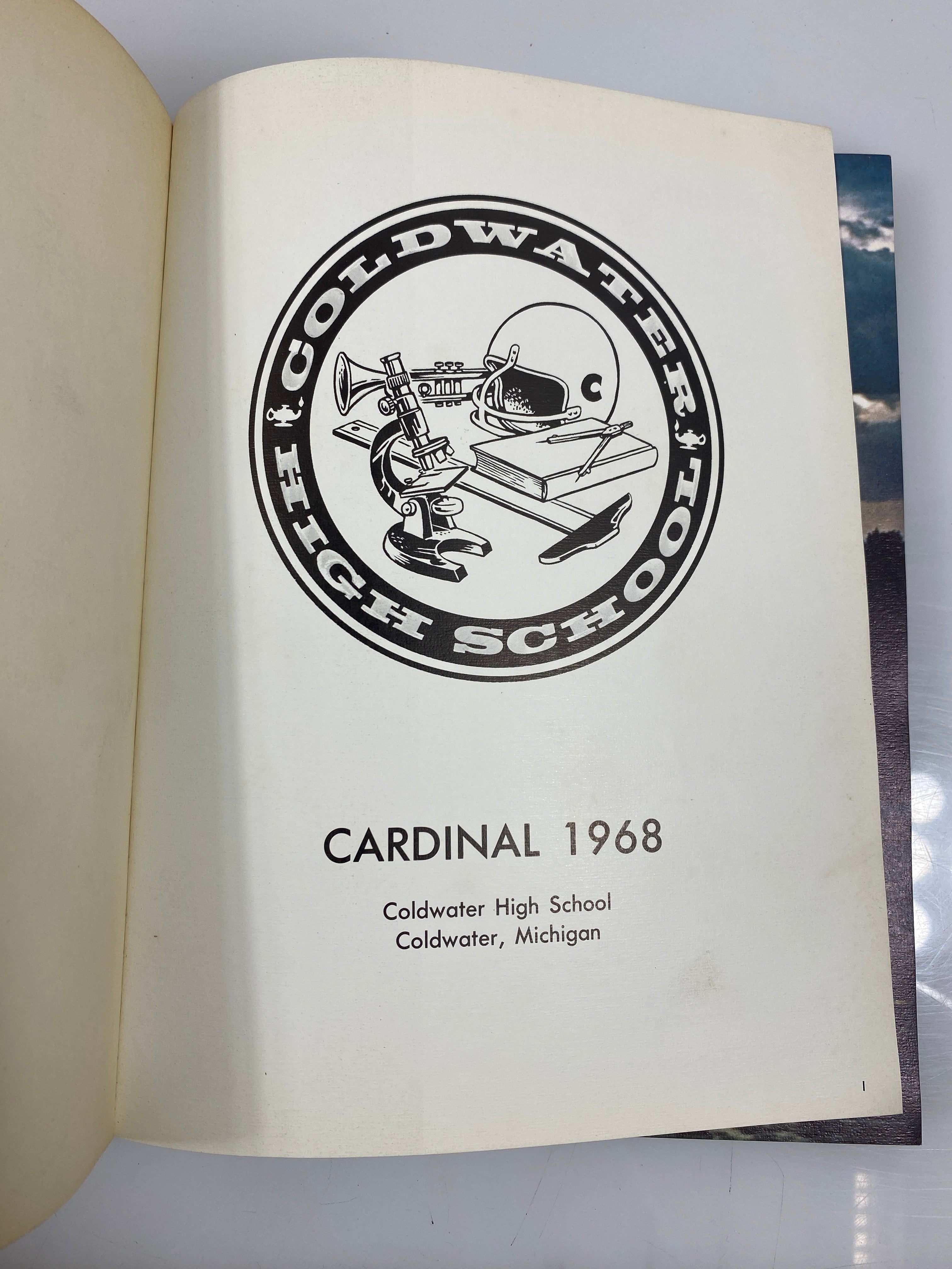 1968 Coldwater High School "Cardinal" Yearbook Coldwater Michigan HC