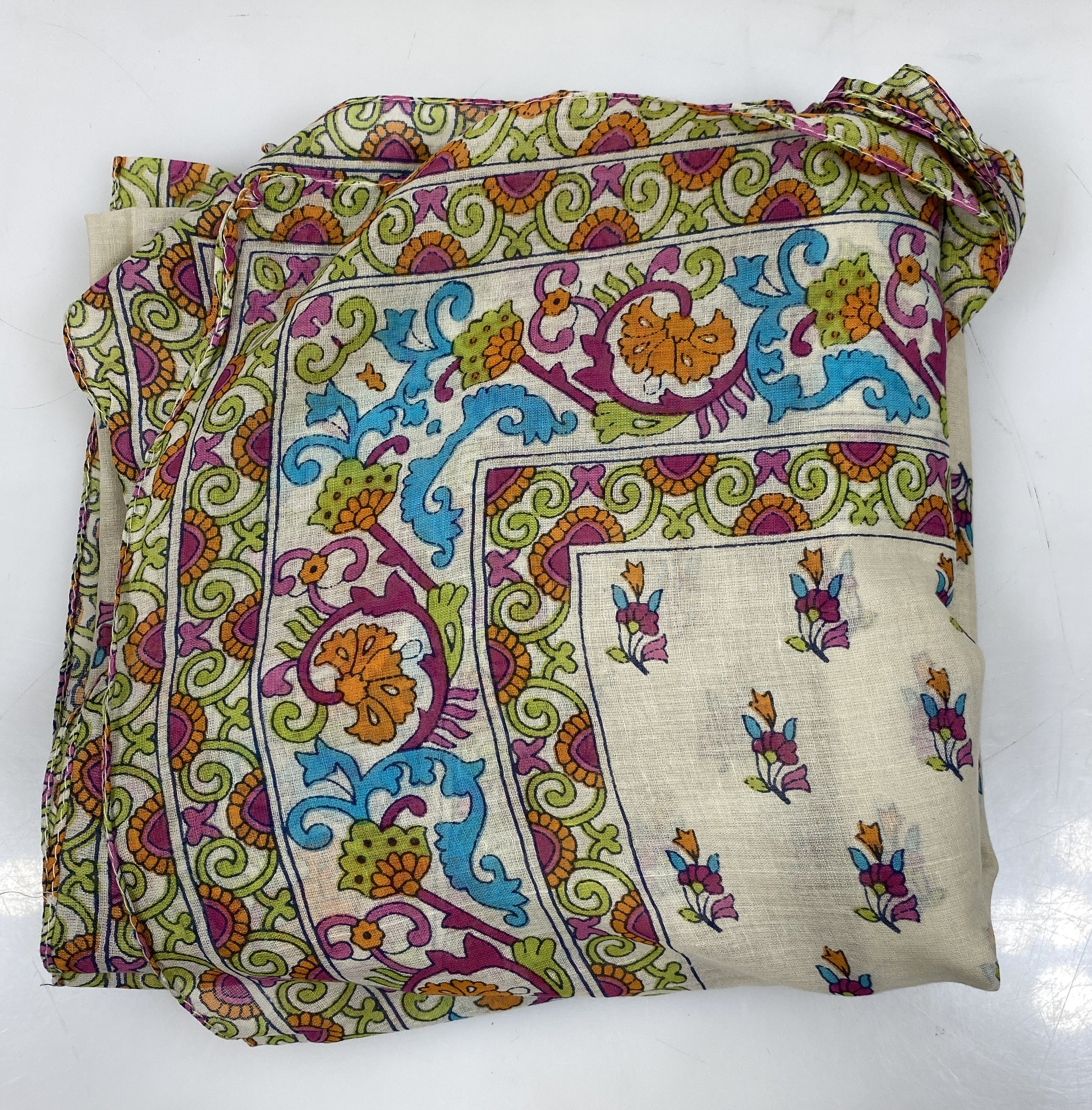 Colores De Otono Orange and Fuschia Cotton Shawl-Sarong