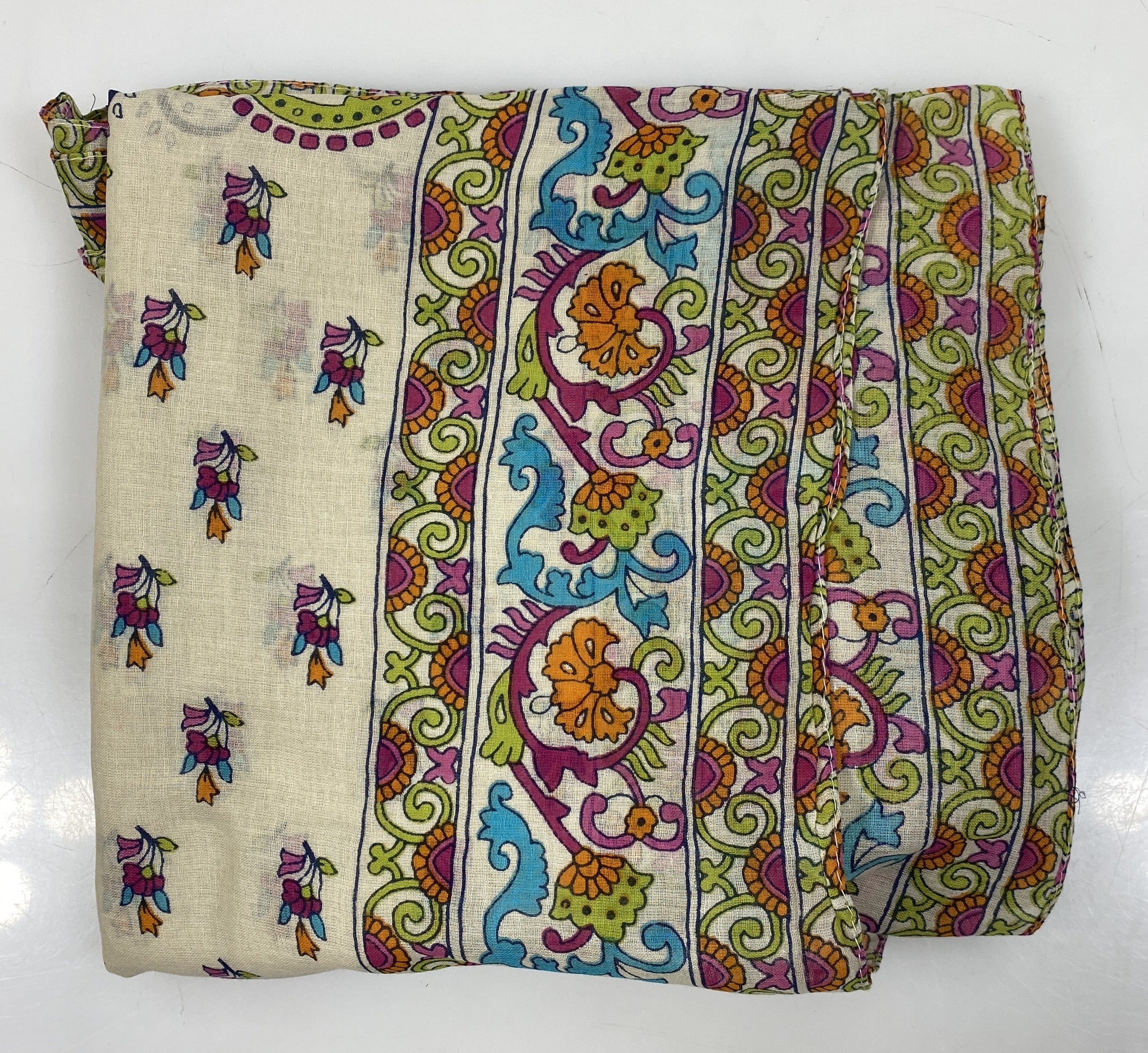 Colores De Otono Orange and Fuschia Cotton Shawl-Sarong