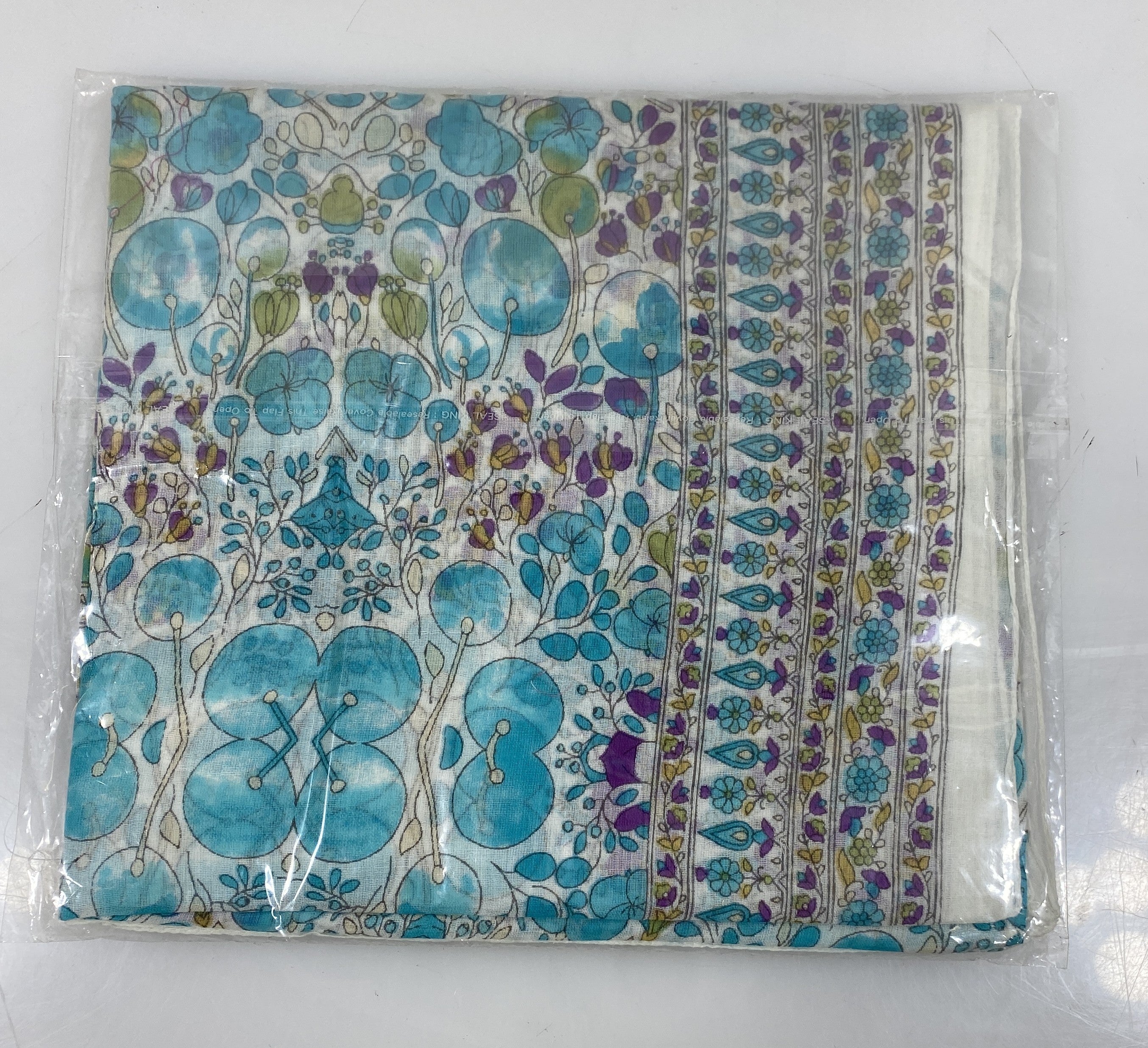 Colores De Otono Blue and Purple Cotton Shawl-Sarong