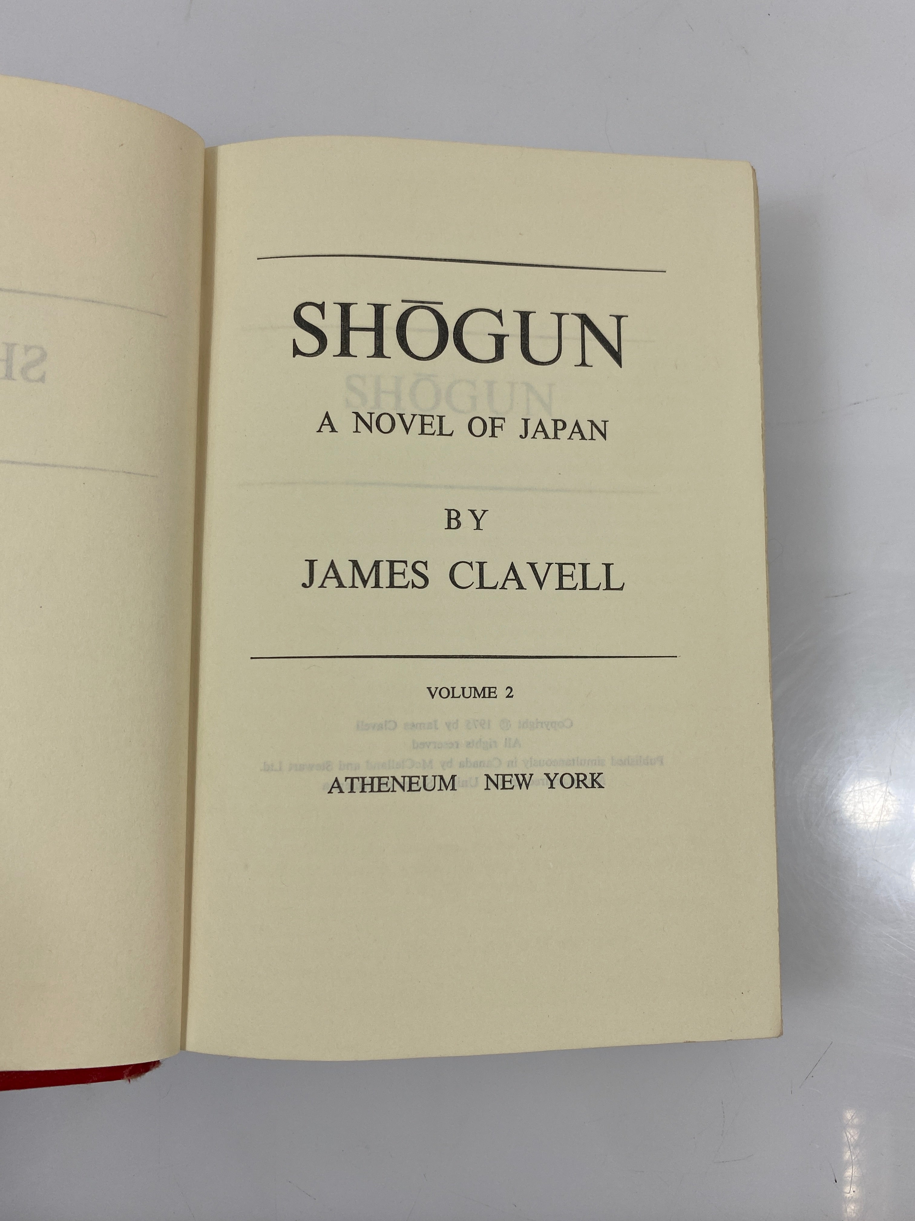 2 Volume Set: Shogun A Novel of Japan by James Clavell 1975 Vintage HC
