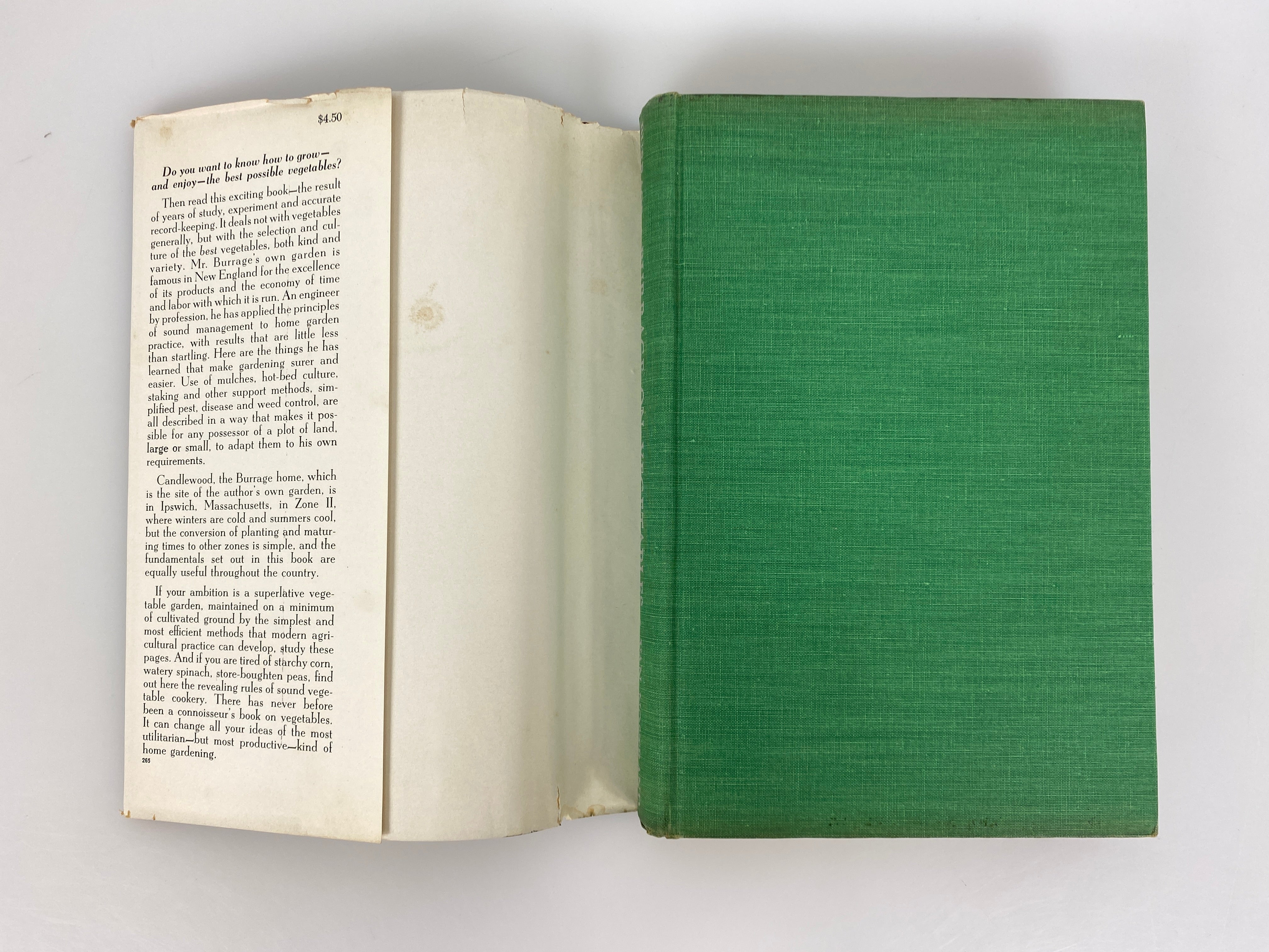 Burrage on Vegetables by Albert Burrage 1954 Vintage Gardening Text HC DJ