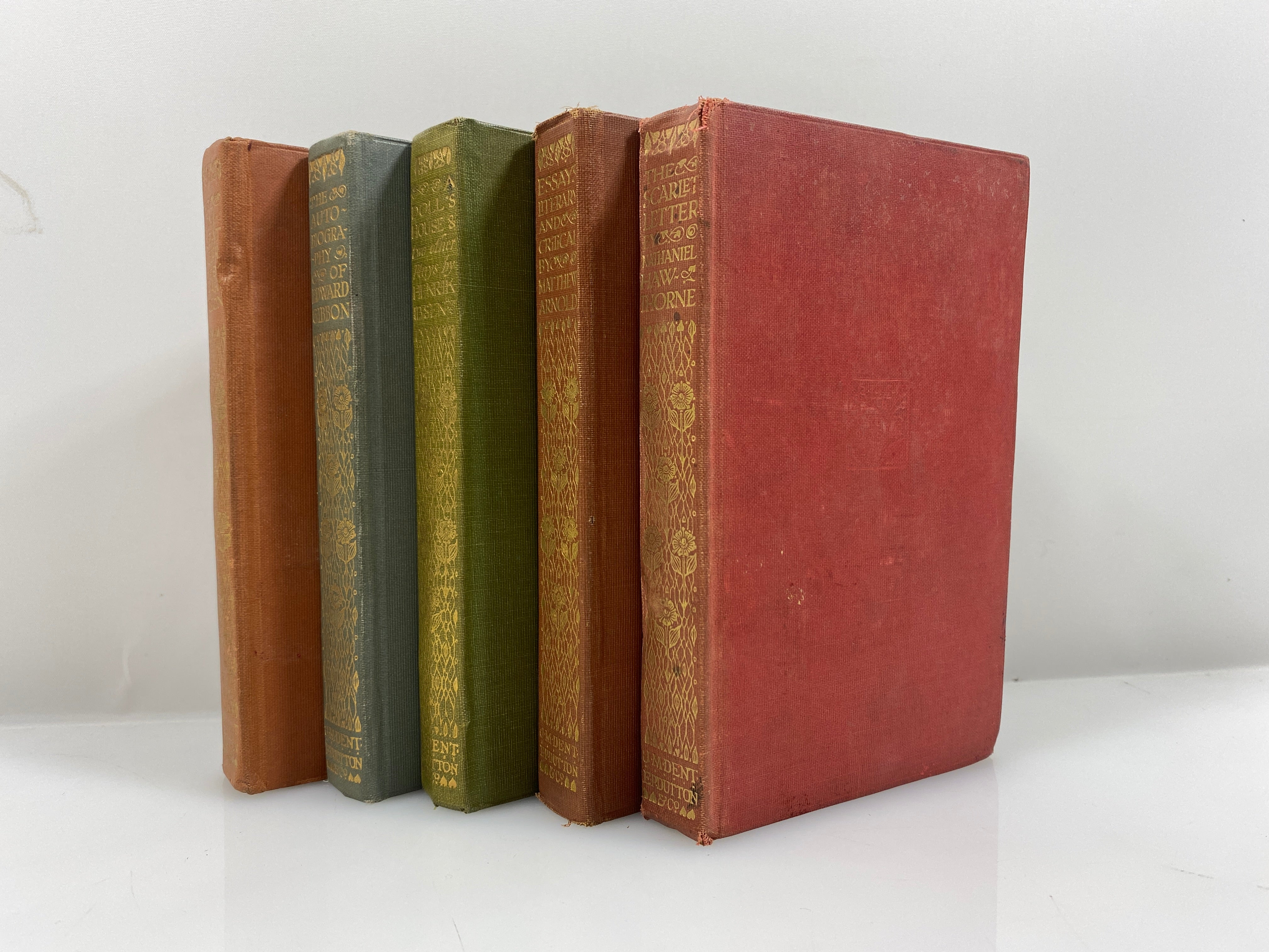 Set of 5: Every Man's Library Walton, Hawthorne, Arnold, Ibsen Gibbon 1909-12 HC