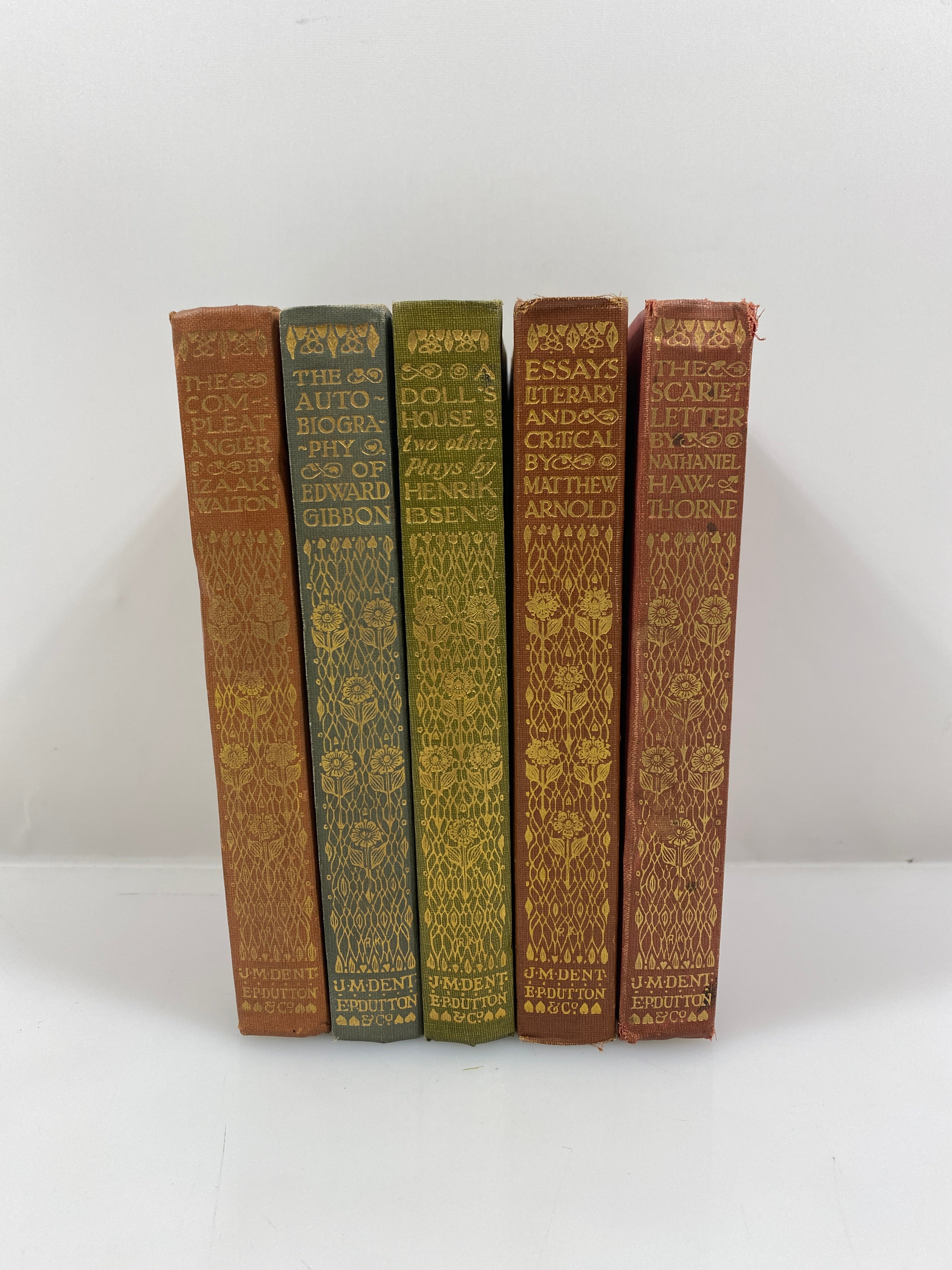 Set of 5: Every Man's Library Walton, Hawthorne, Arnold, Ibsen Gibbon 1909-12 HC
