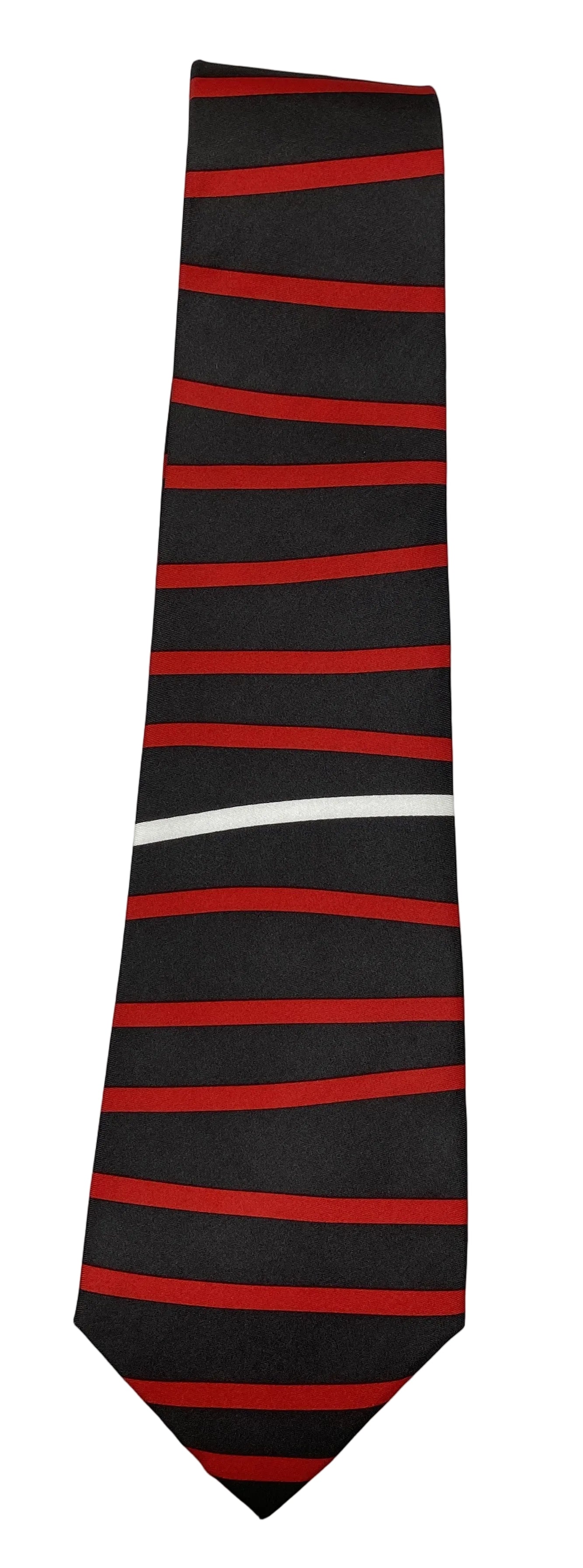 World Museum Collection Red And Black Silk Neck Tie