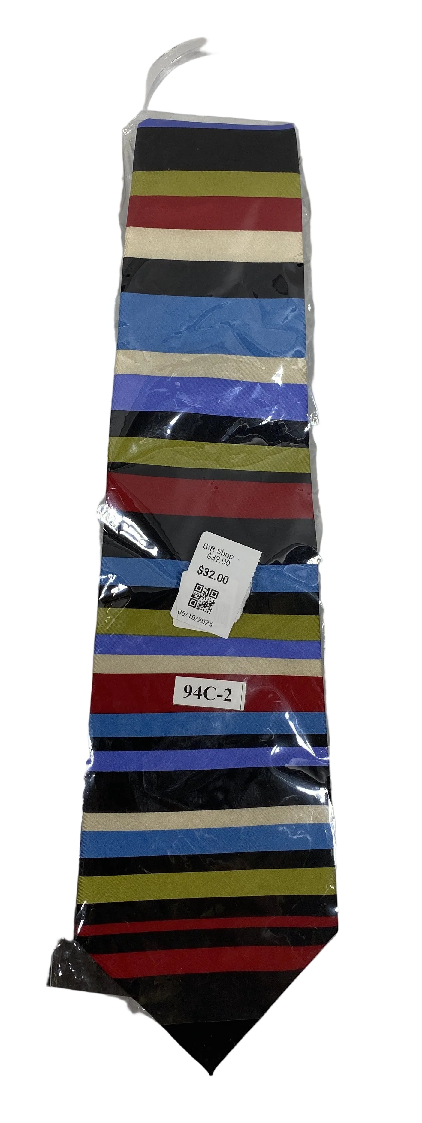 World Museum Collection Multicolor Stripped Silk Neck Tie
