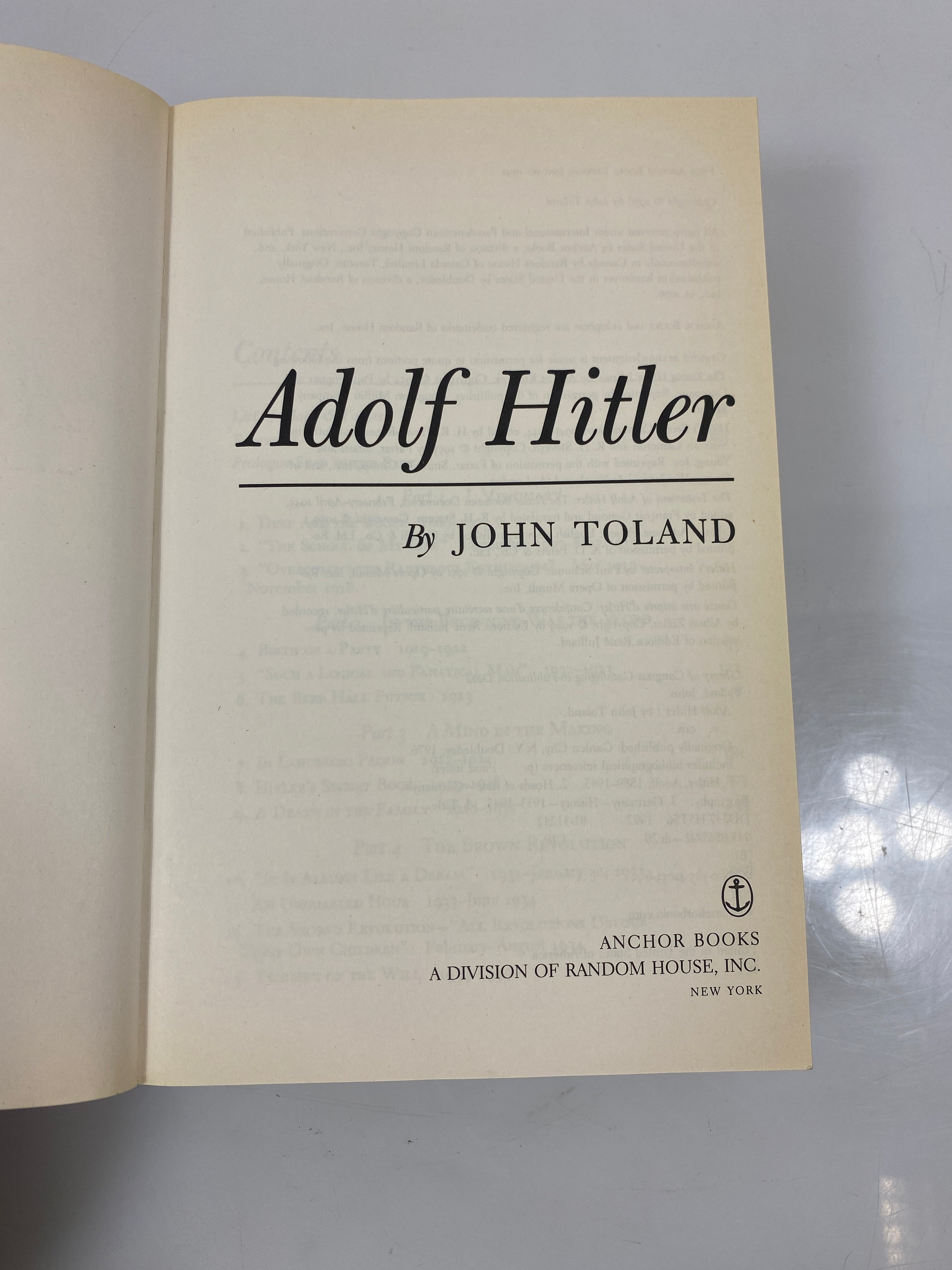 The Definitive Biography Adolf Hitler by Toland 1992 SC