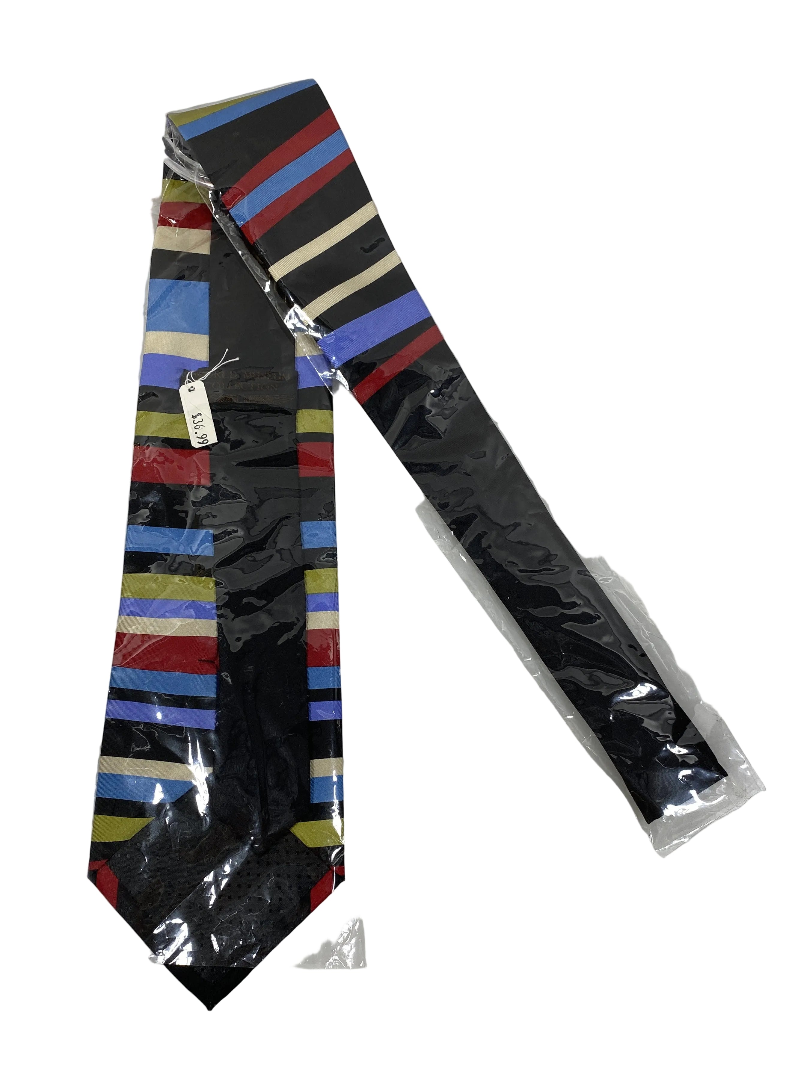 World Museum Collection Multicolor Stripped Silk Neck Tie
