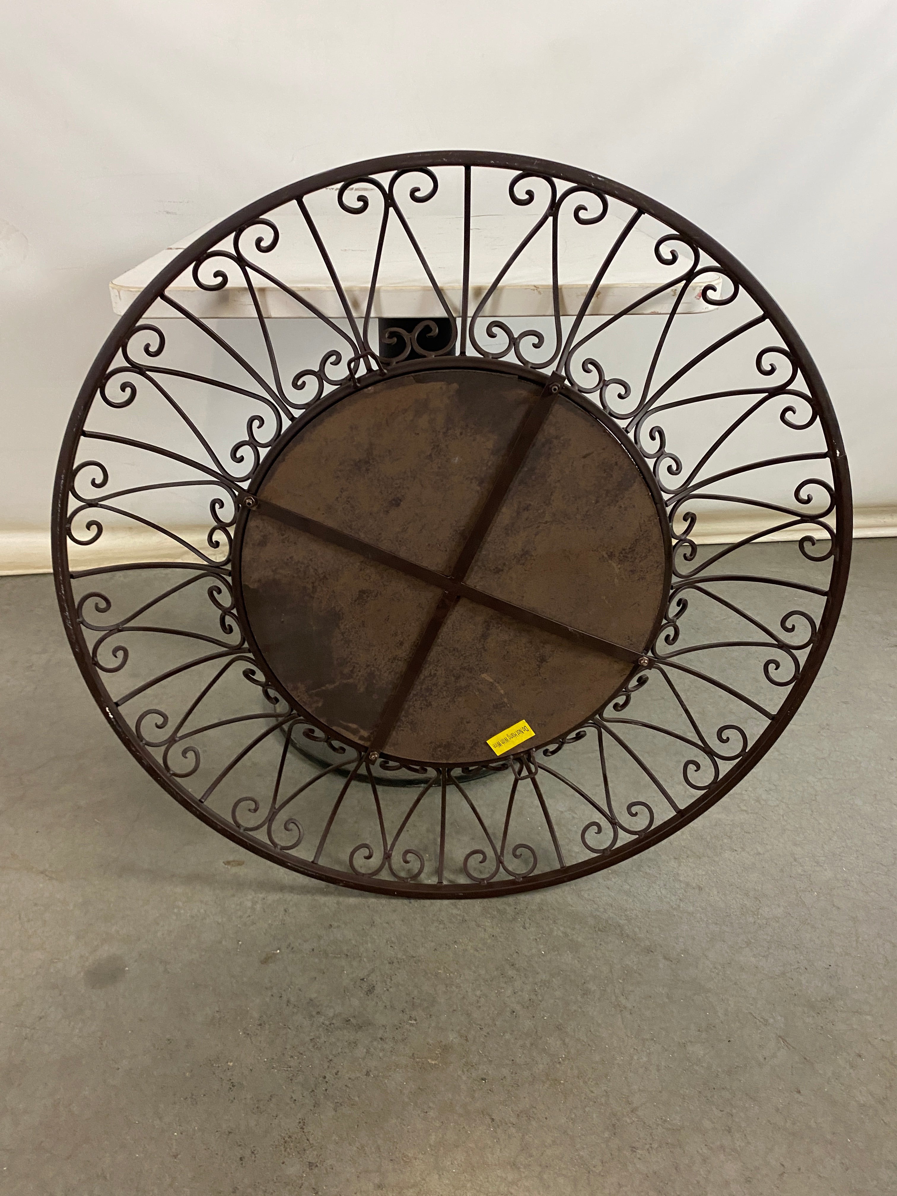 Metal Framed Round Mirror