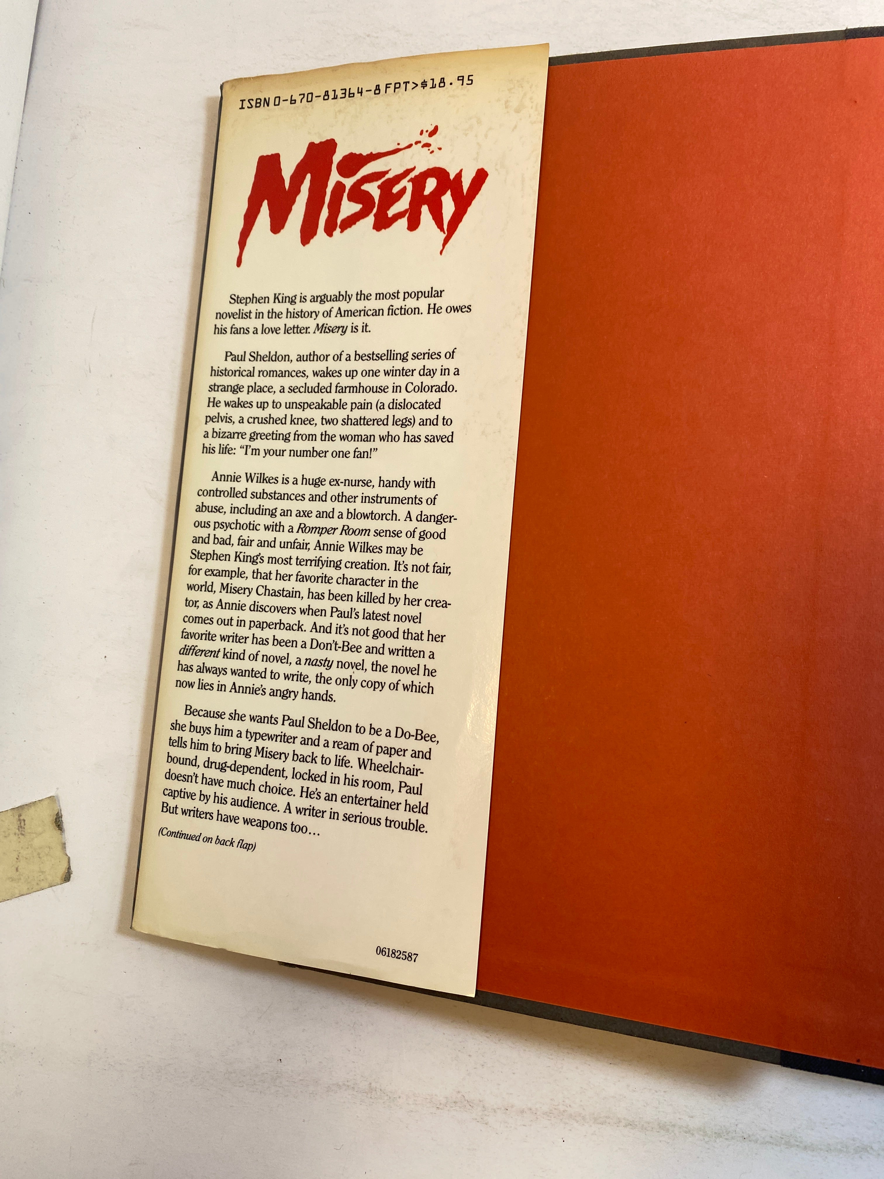 Misery Stephen King HCDJ 1987