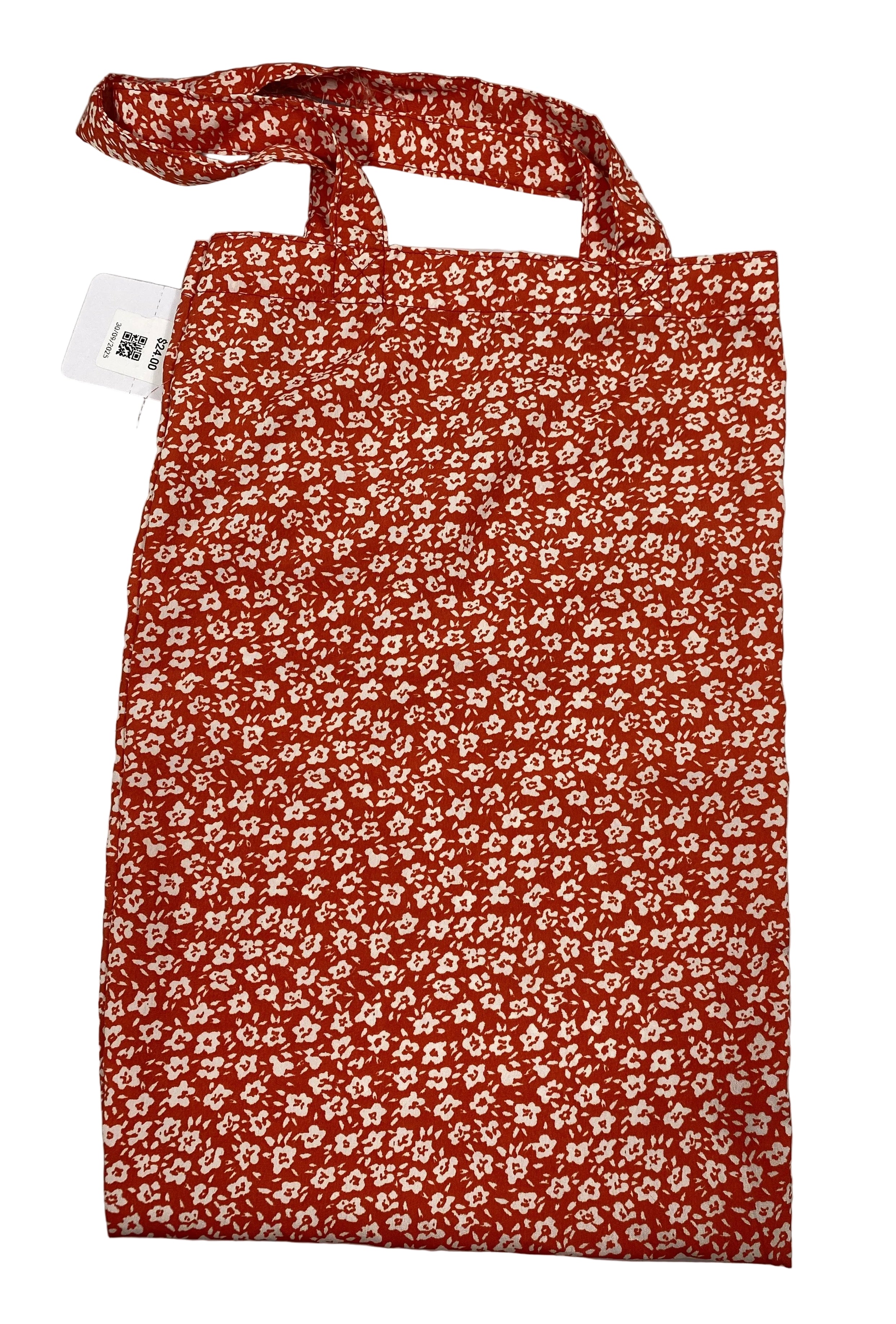 Soruka Orange and White Floral Recycled Cloth Bag