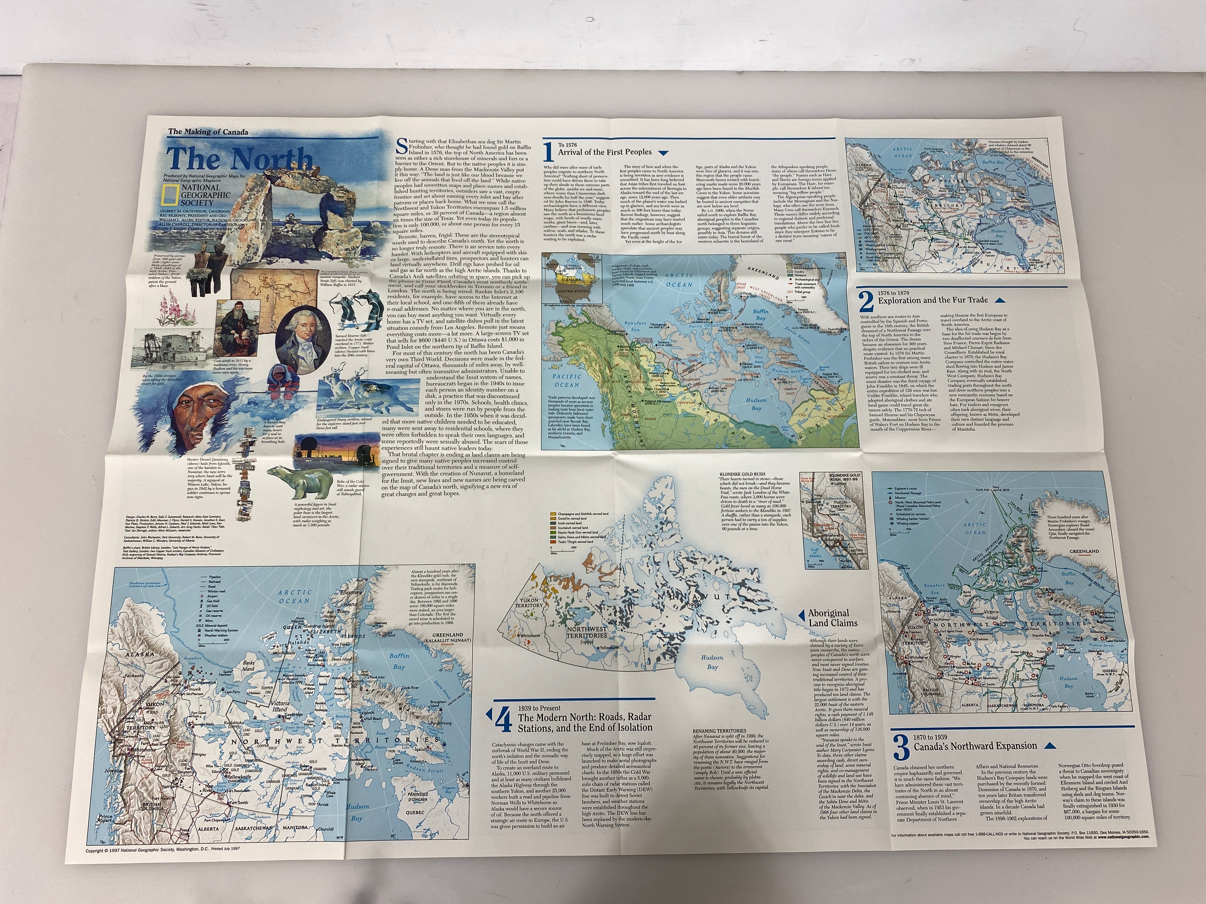 Lot of 5 Nat Geo Making of Canada Maps/Infographics 1990's