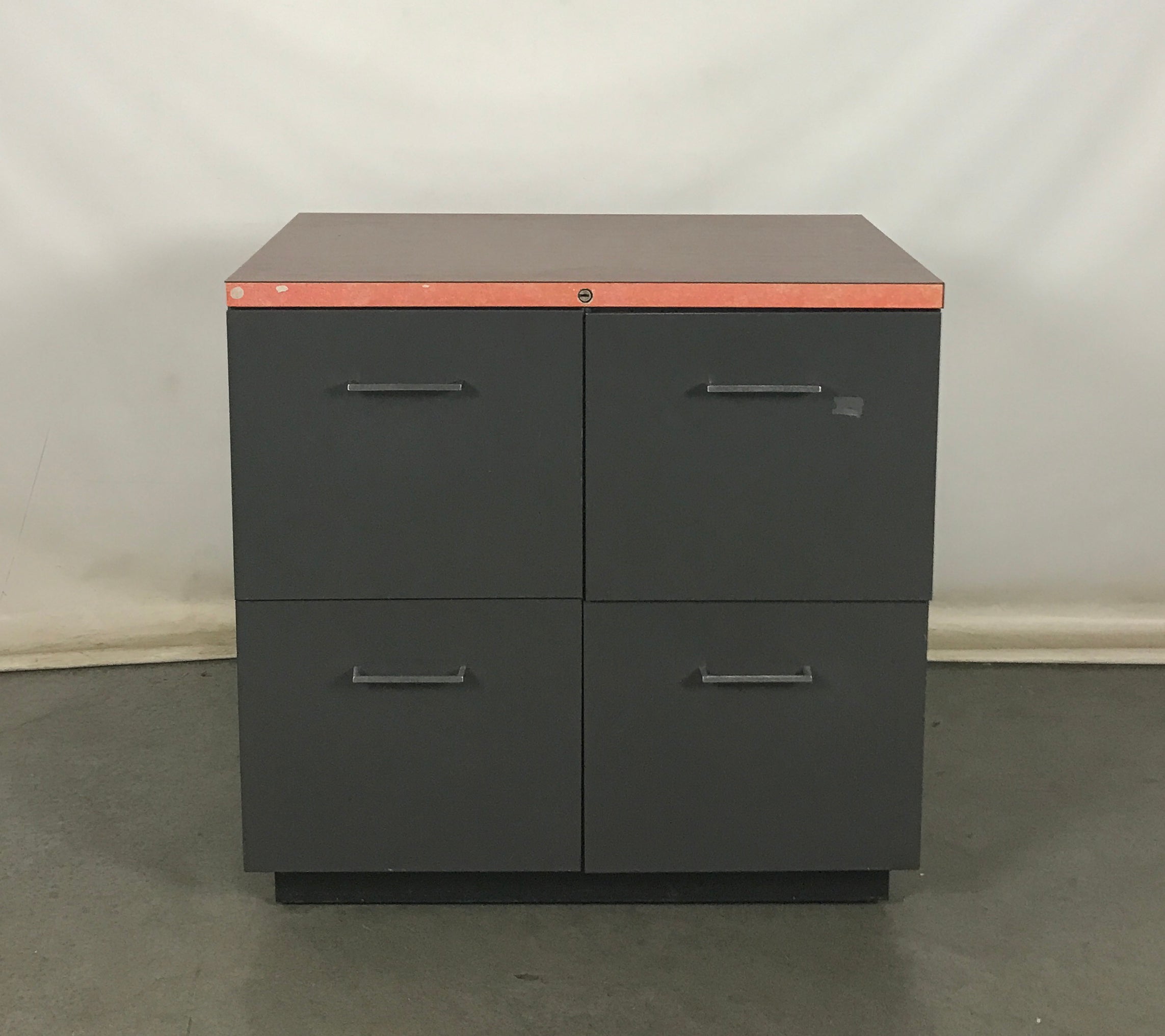 4 Drawer Wood Top File Cabinet