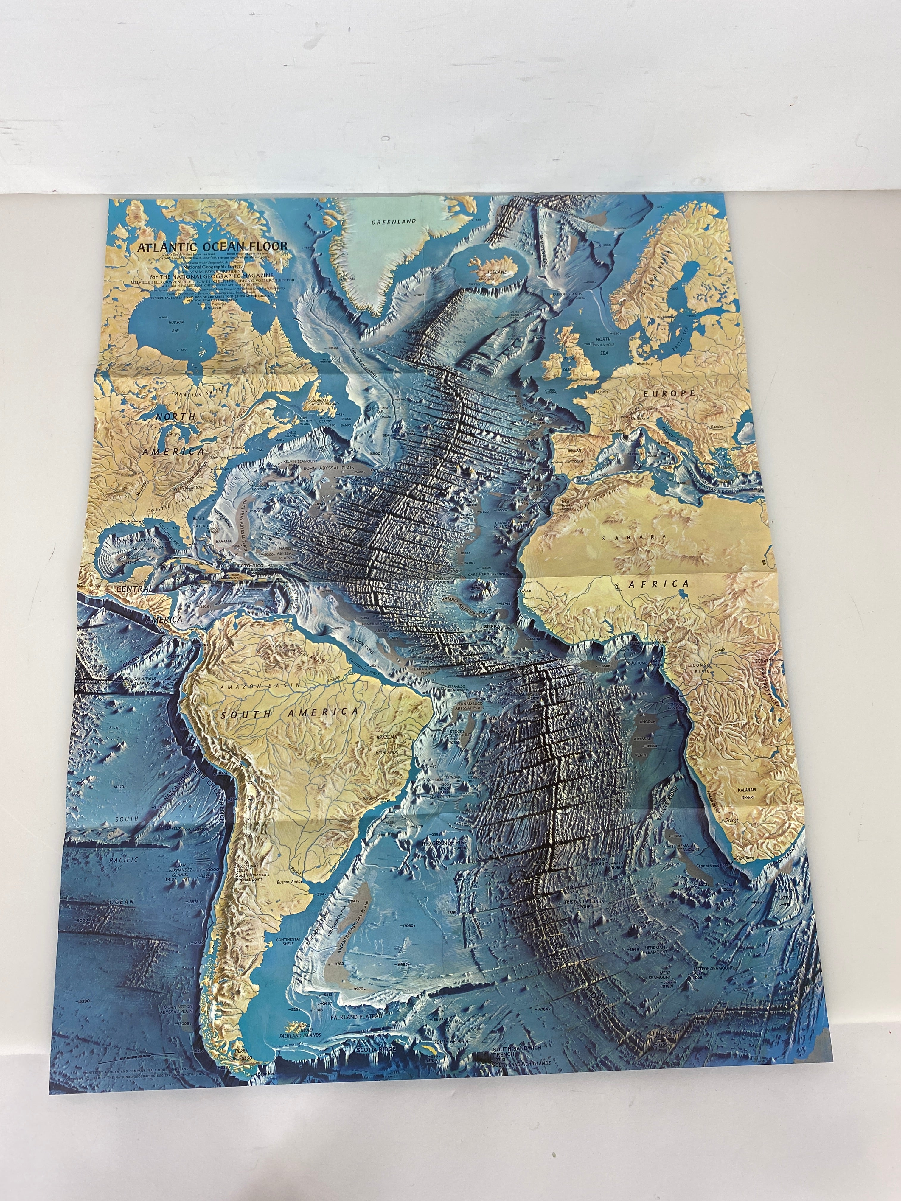 Lot of 4 Nat Geo Ocean Floor Maps/Infographics Atlantic/Pacific/Arctic