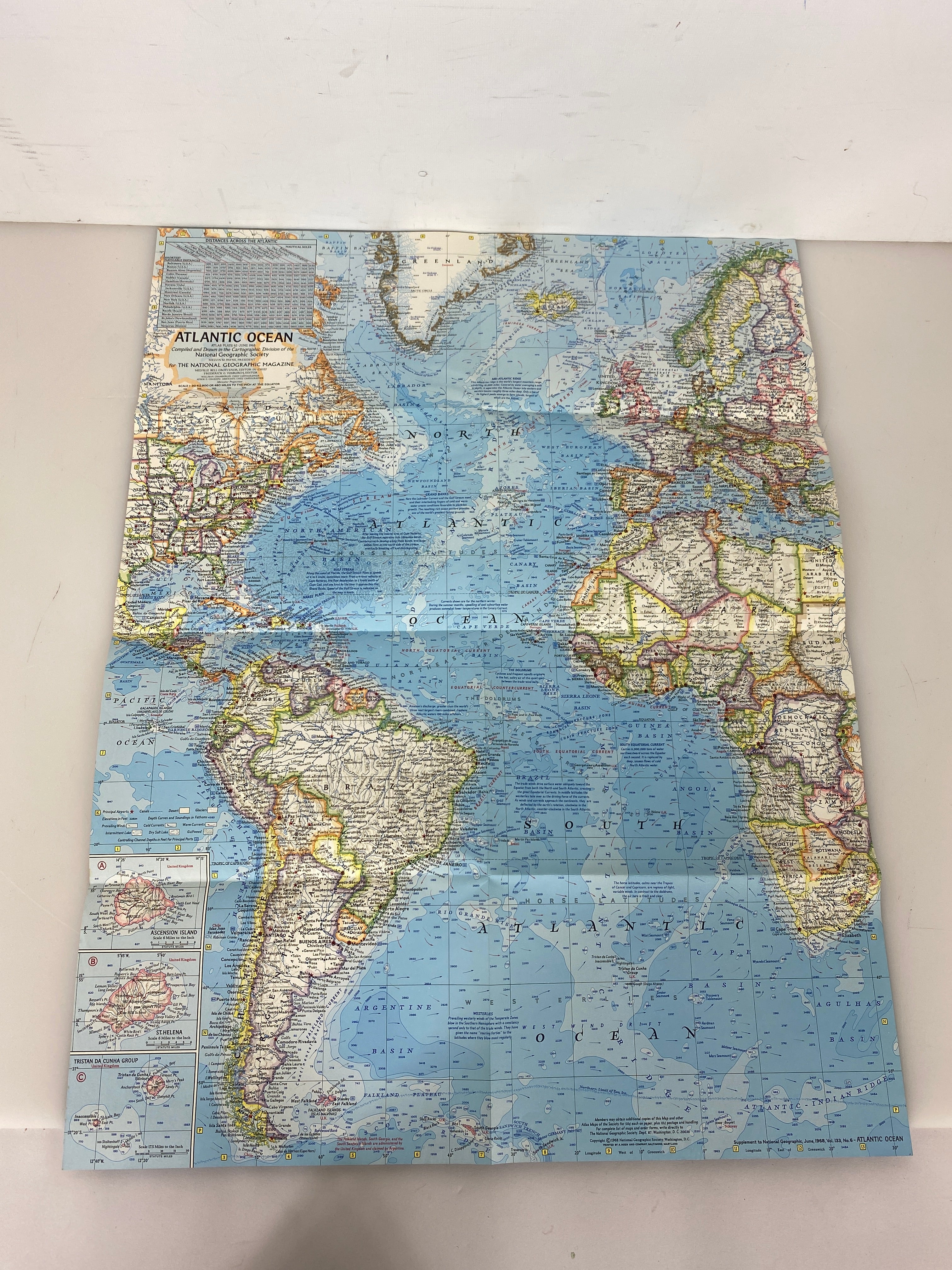 Lot of 4 Nat Geo Ocean Floor Maps/Infographics Atlantic/Pacific/Arctic