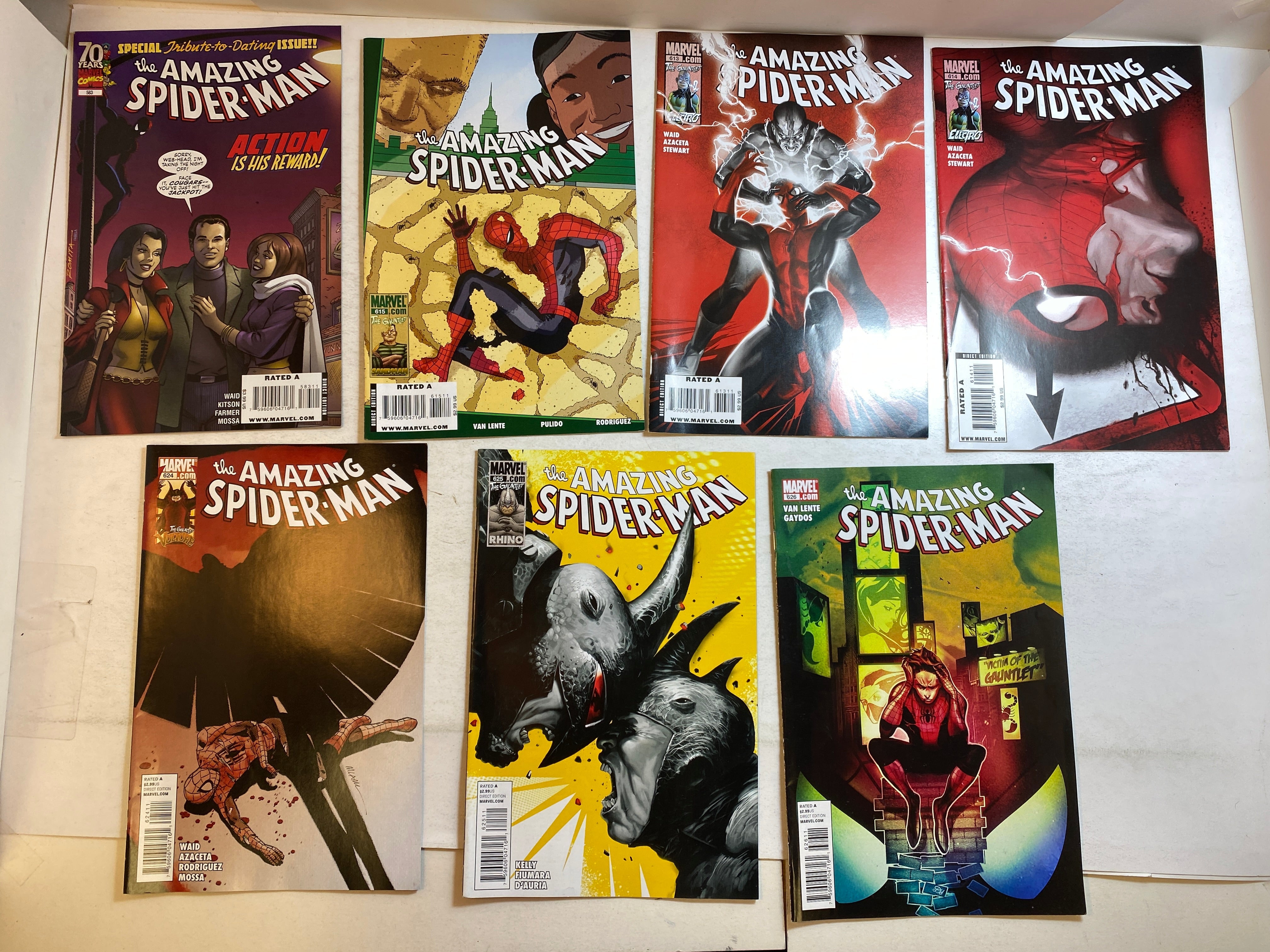 Lot of 7 Amazing Spider-Man Marvel Comics 2009-2010