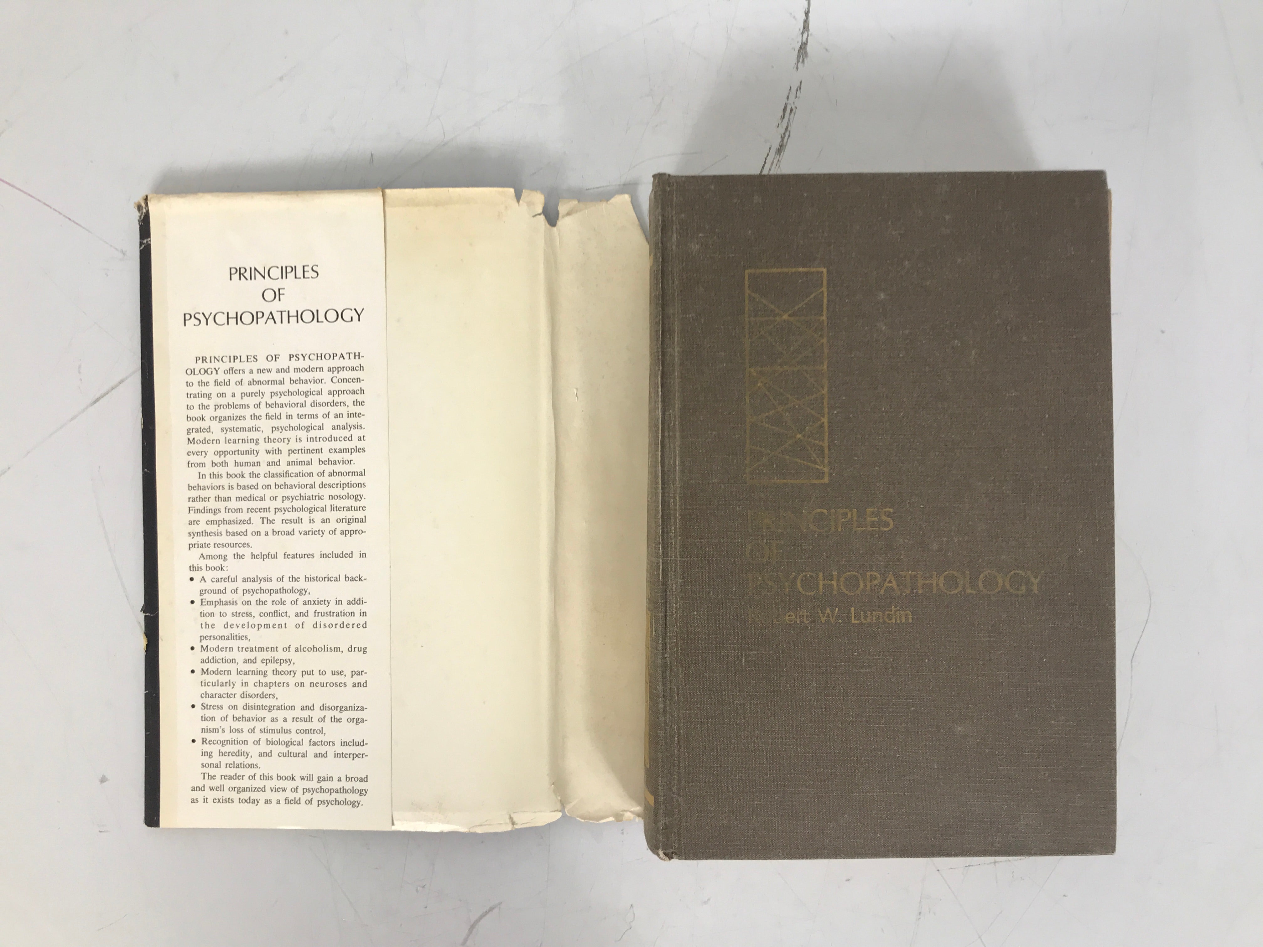 Principles of Psychopathology Robert Lundin 1965 HC DJ