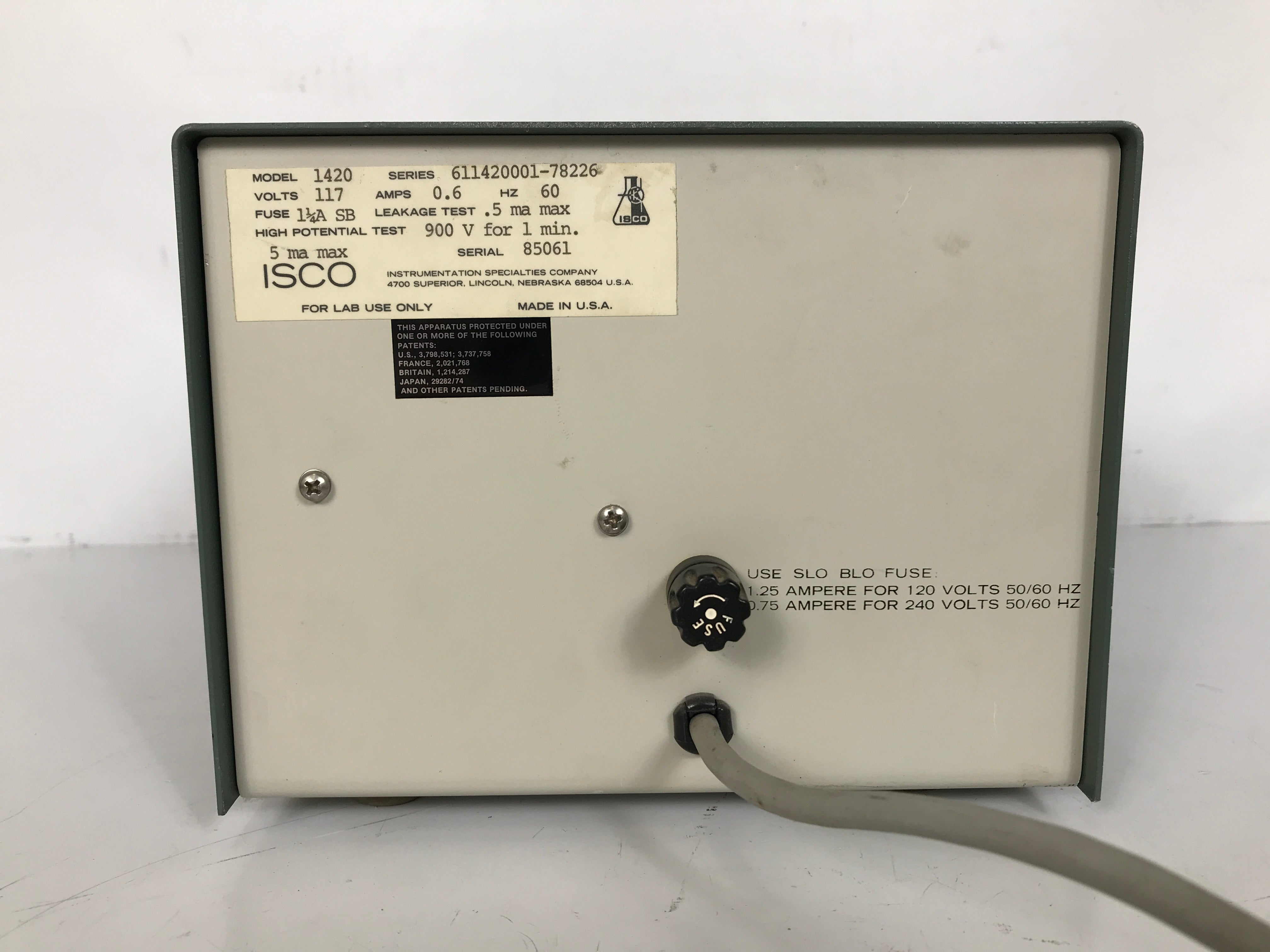 ISCO Model 1420 Power Supply