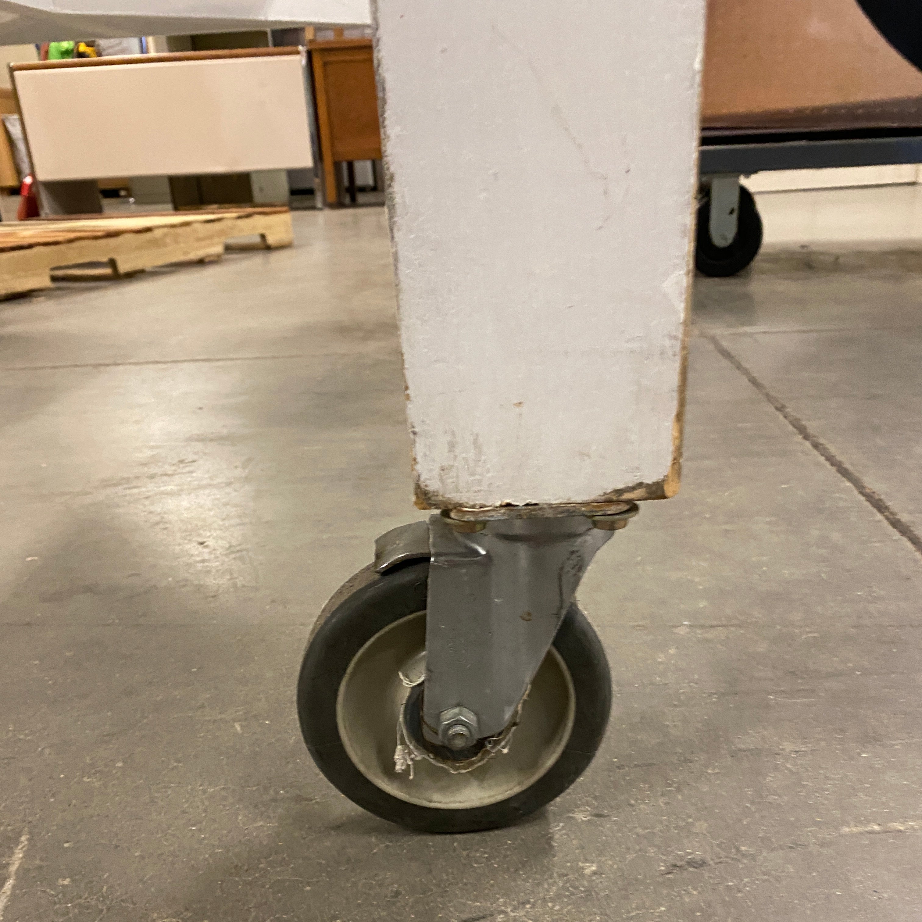 Tall Wheeled Wooden Table