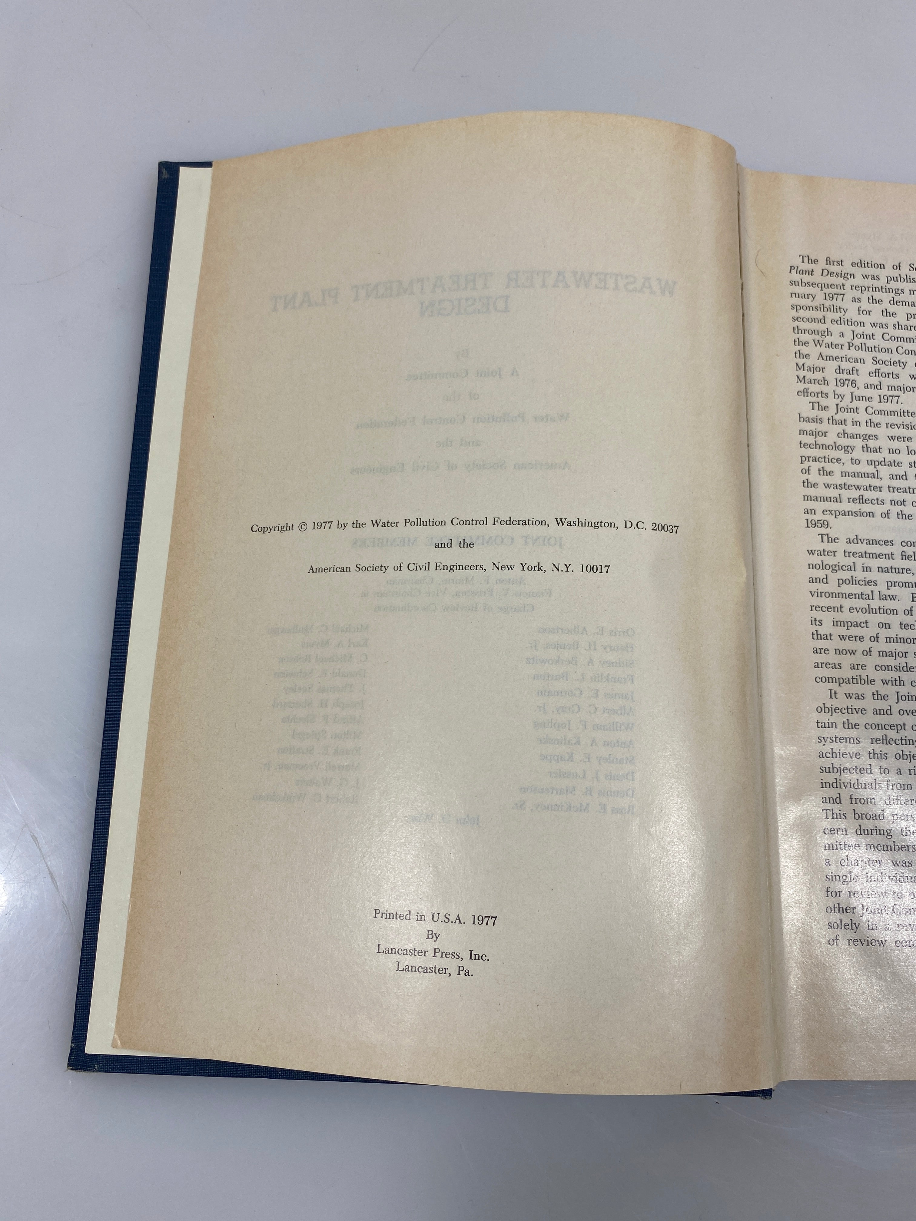 Wastewater Treatment Plant Design 1977 HC