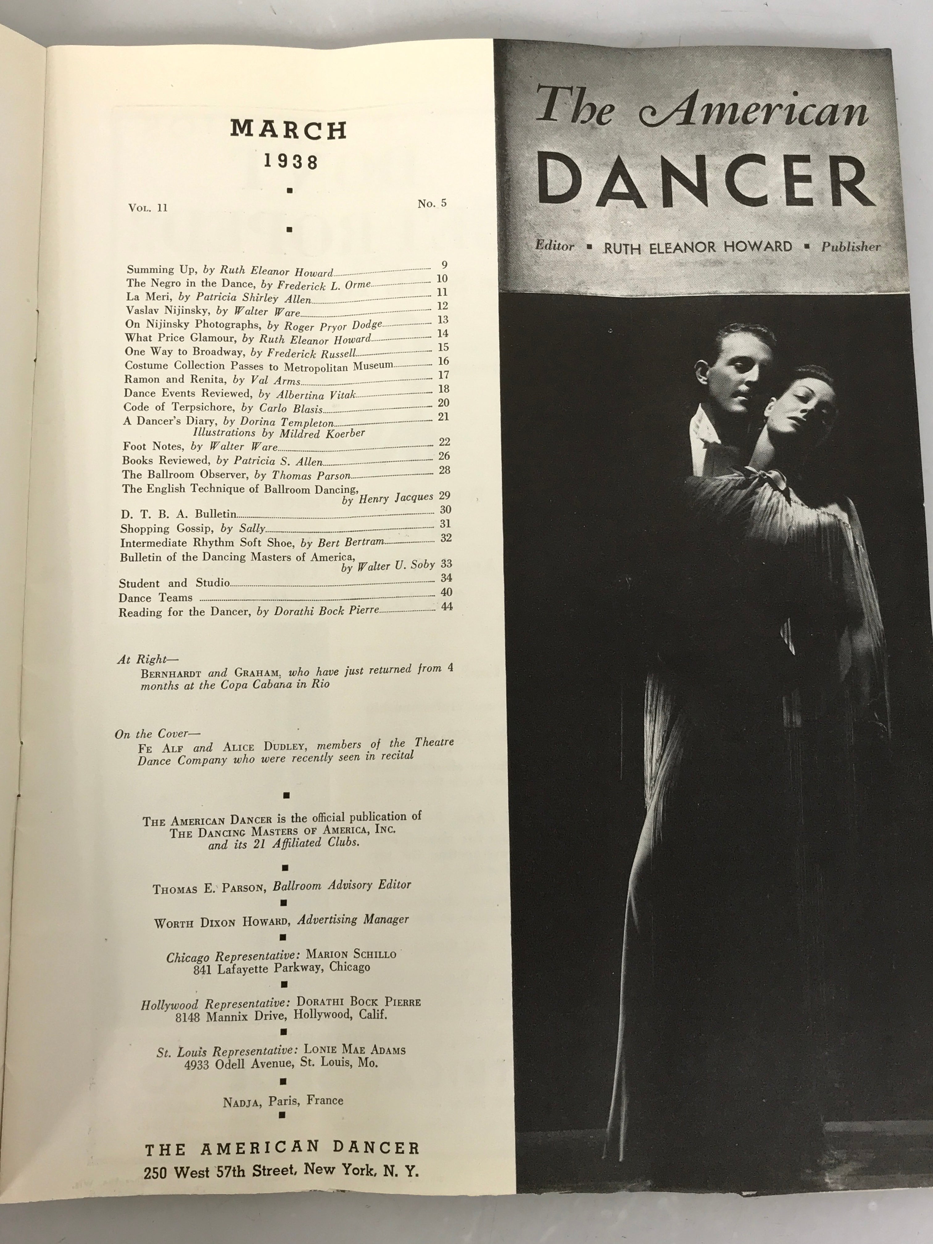 Lot of 8 Vintage The American Dancer Magazines Rare 1938 Issues