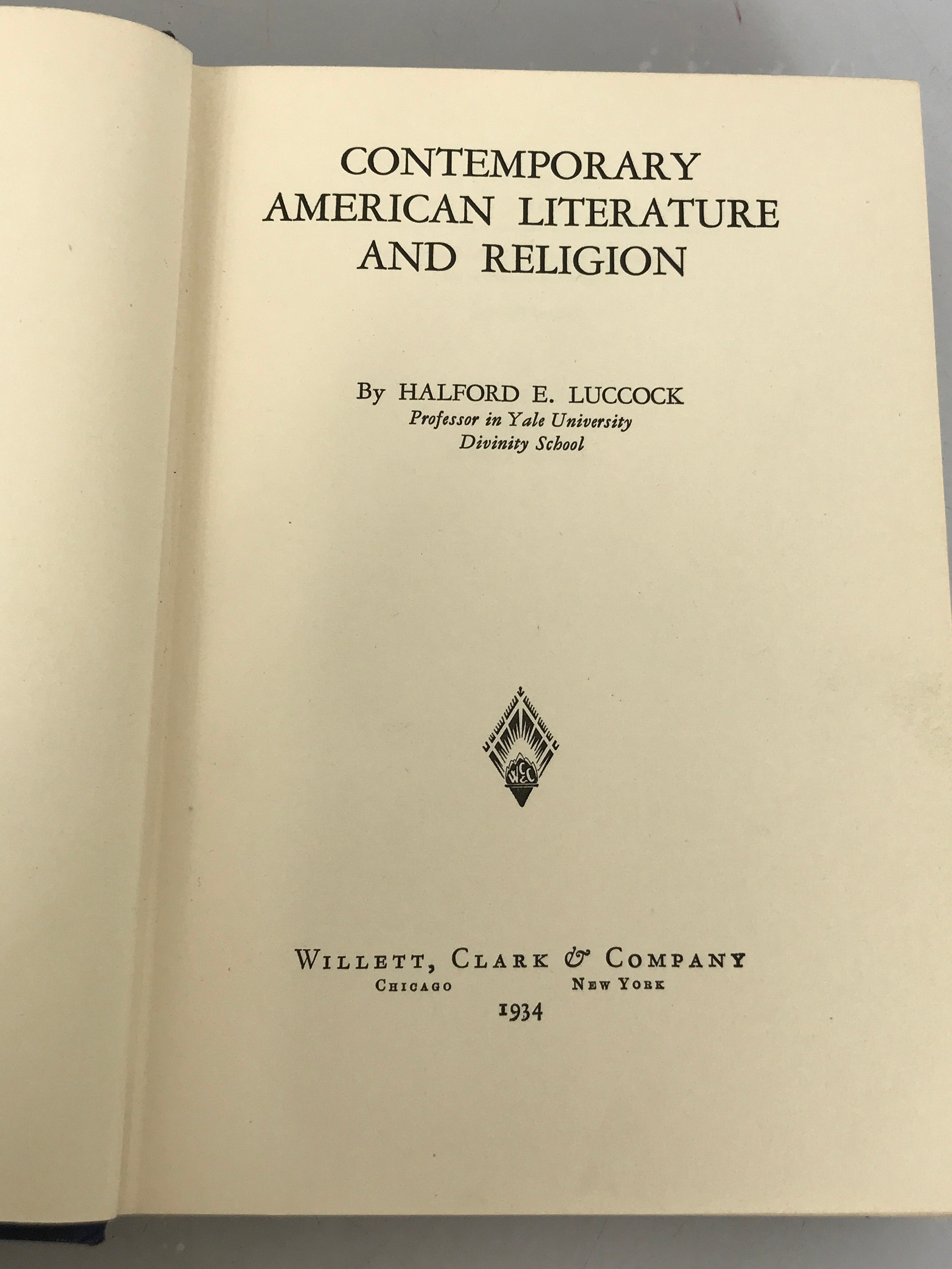 Contemporary American Literature and Religion by Halford Luccock 1934 HC