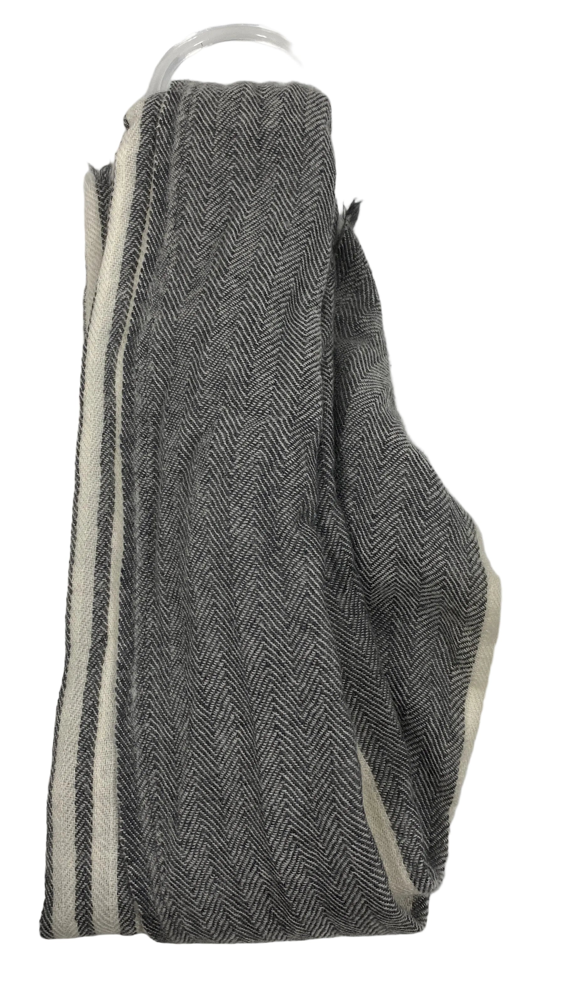 Asian Eye Gray and White Wool Scarf