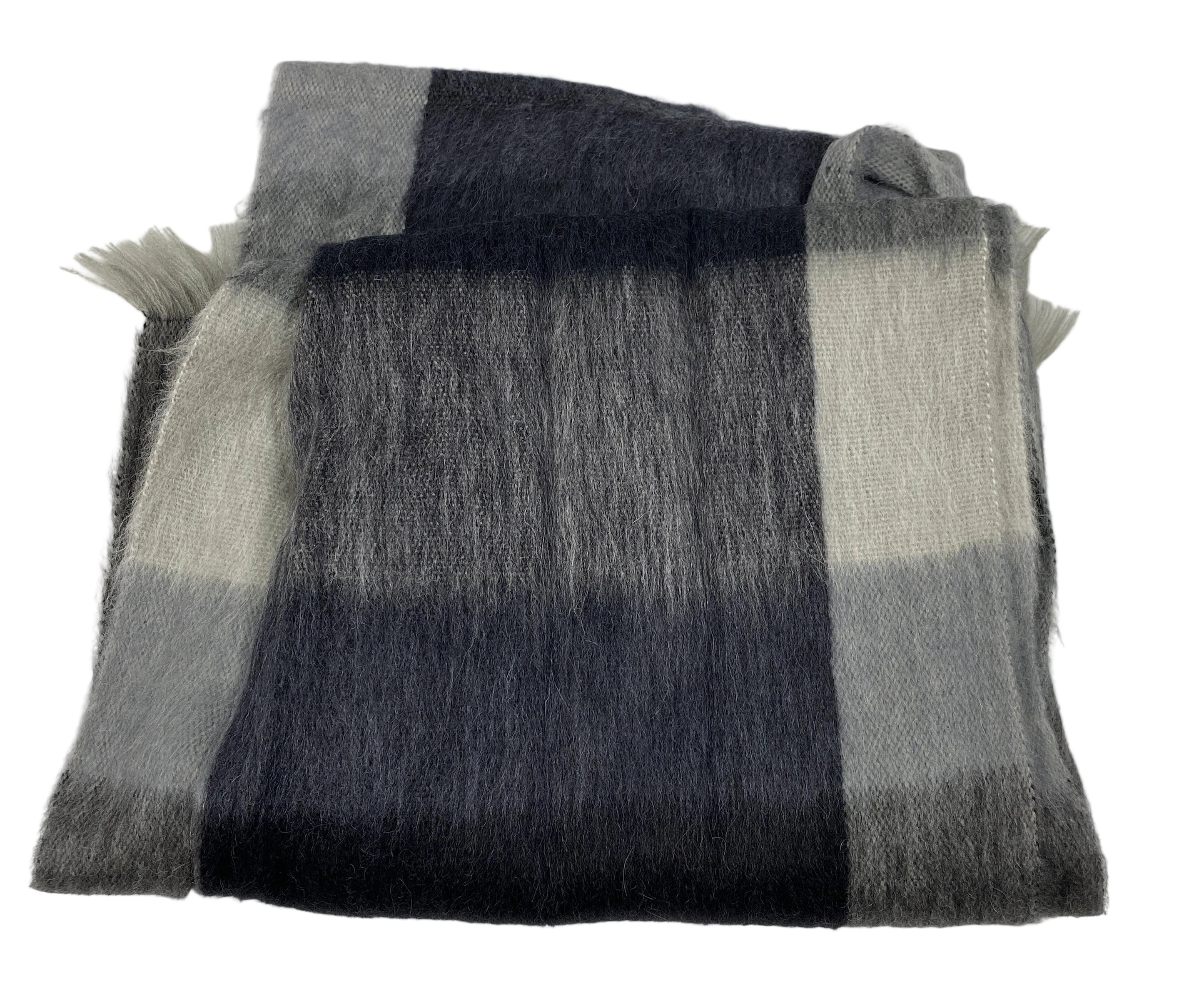 Shupaca Alpaca Plaid Steel Scarf