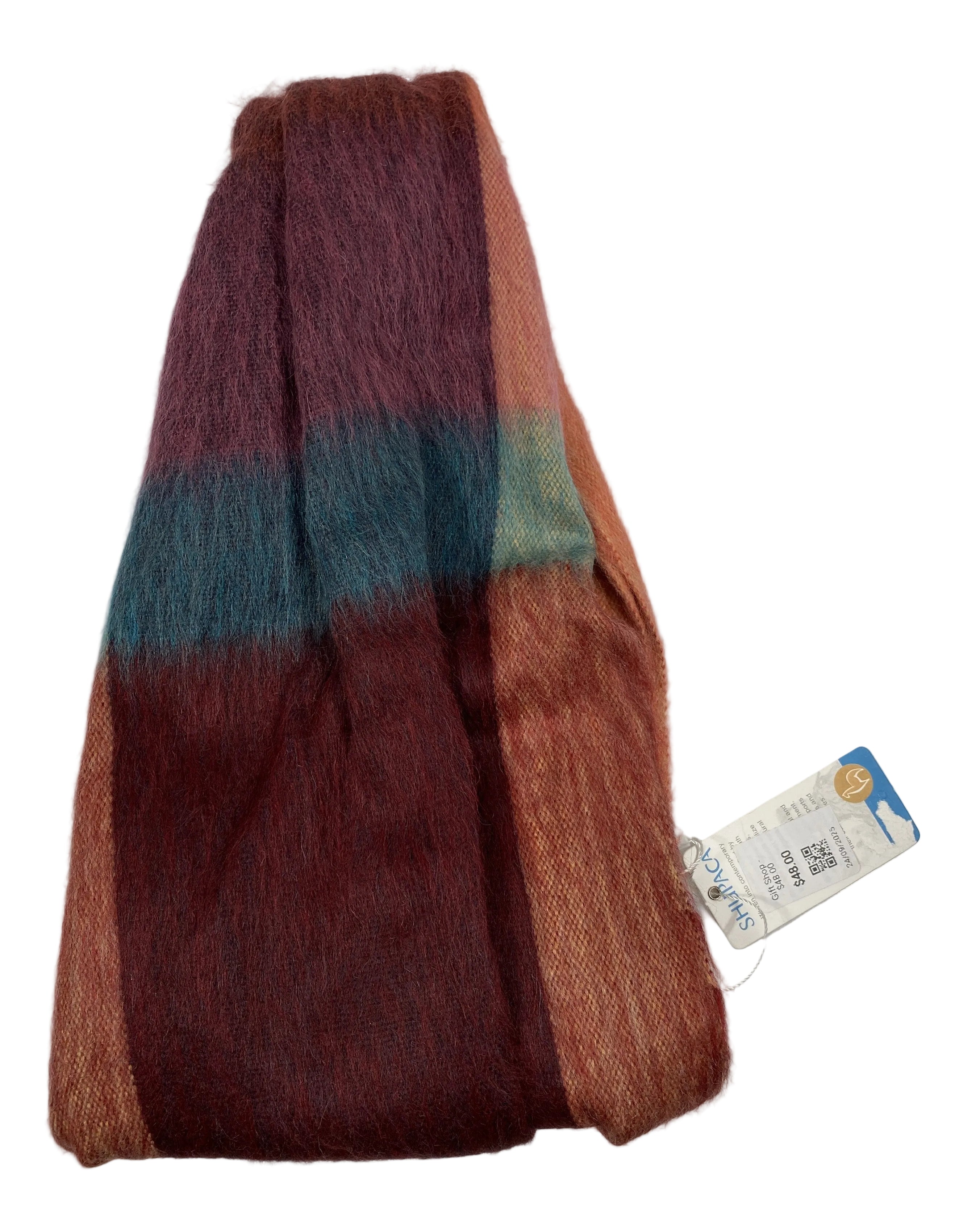 Shupaca Alpaca Plaid Sangria Scarf