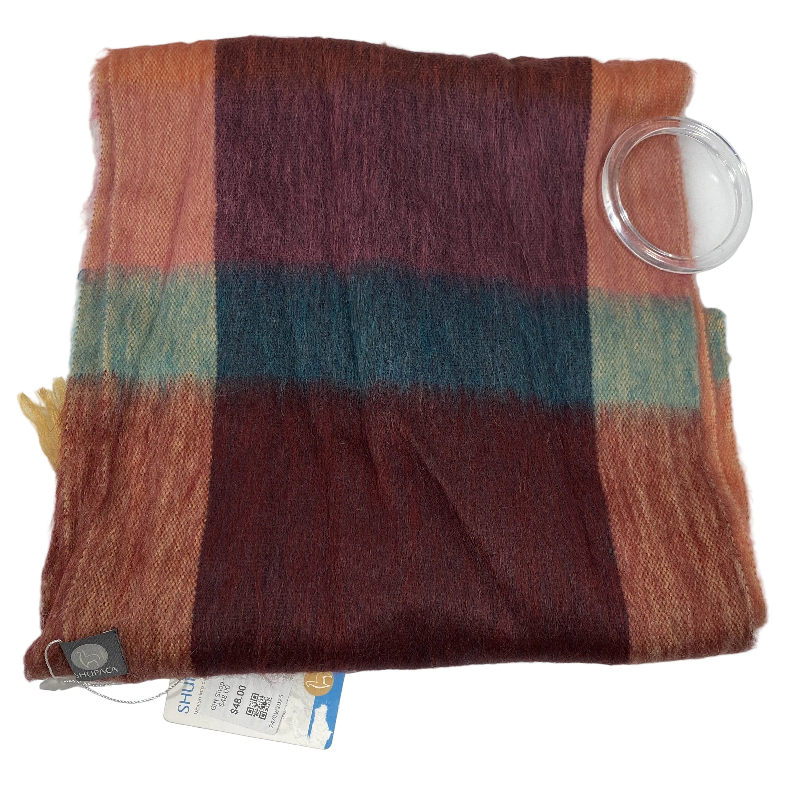 Shupaca Alpaca Plaid Sangria Scarf